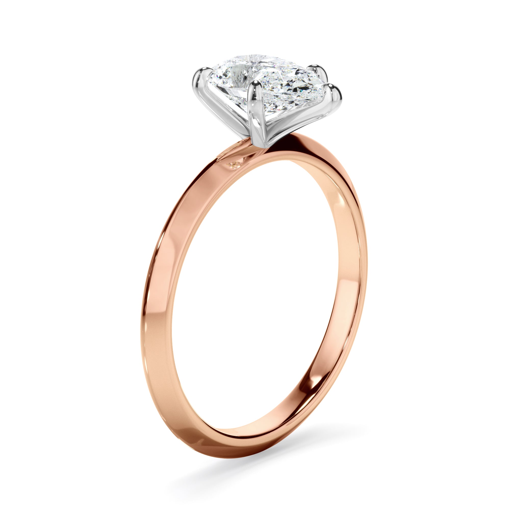 Zara - Pear Cut Diamond Solitaire Knife Edge Engagement Ring
