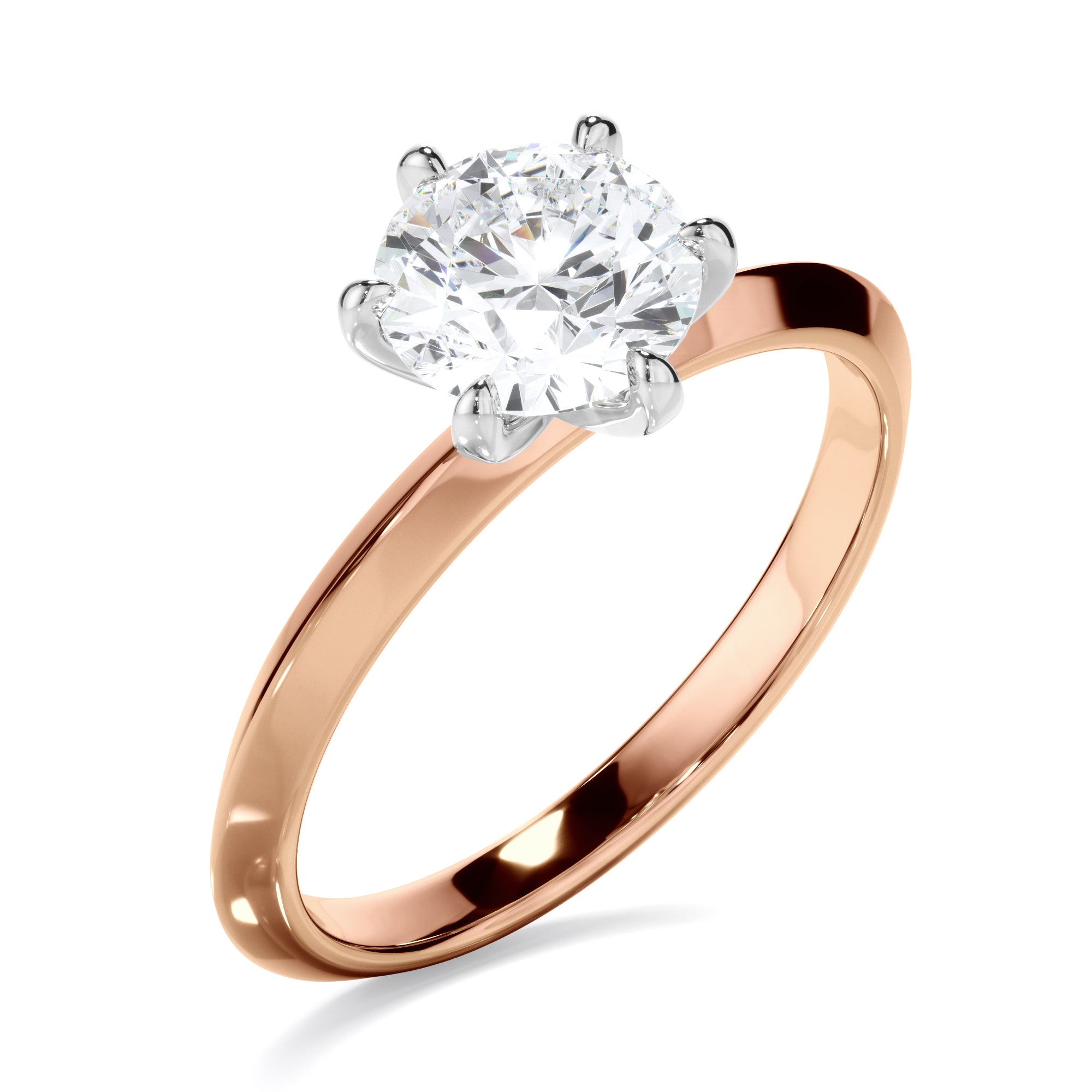 Eloise - Round Brilliant Cut Diamond Solitaire Knife Edge Engagement Ring