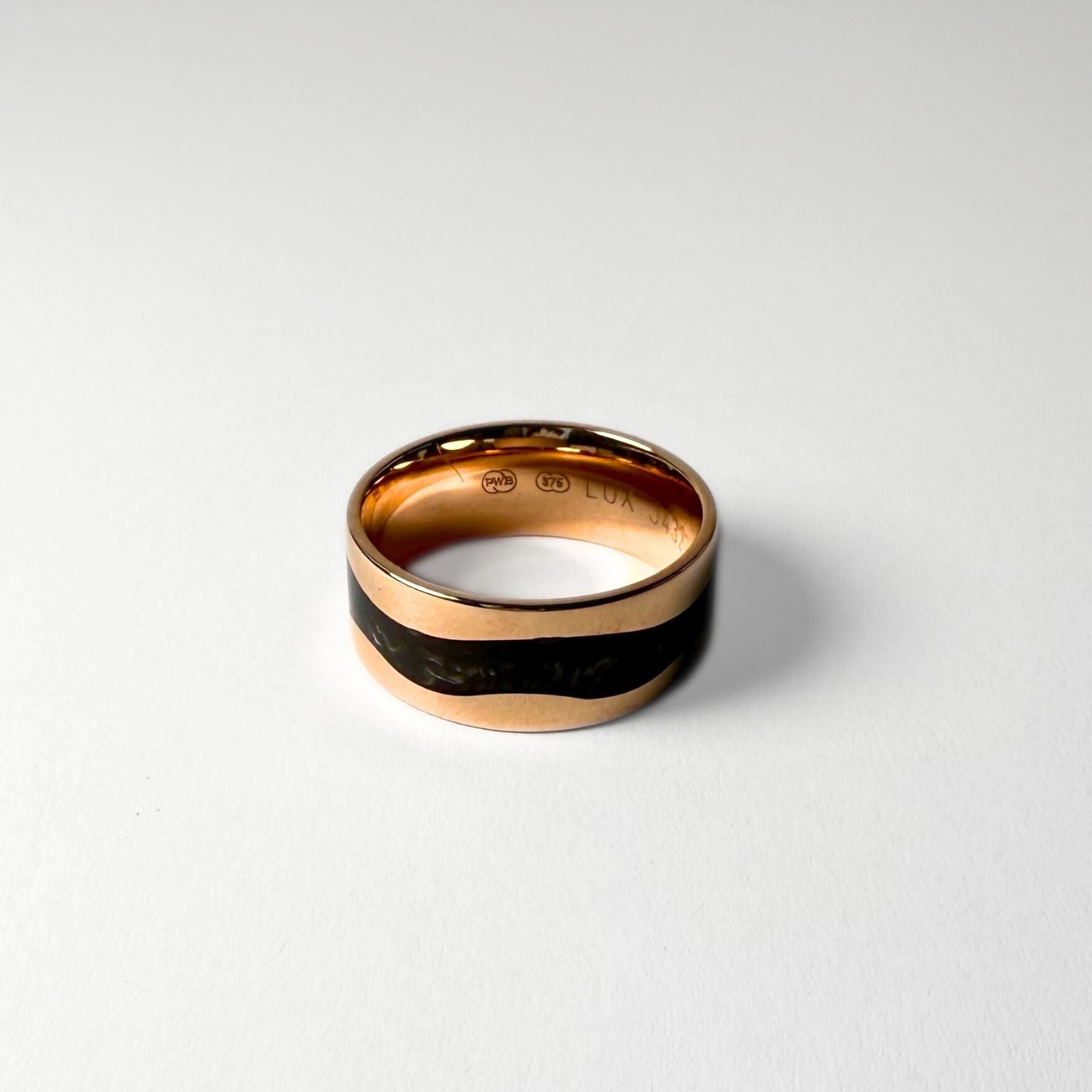 Felix 9ct Rose Gold & Black Mens Spectrum Ring (Size W)