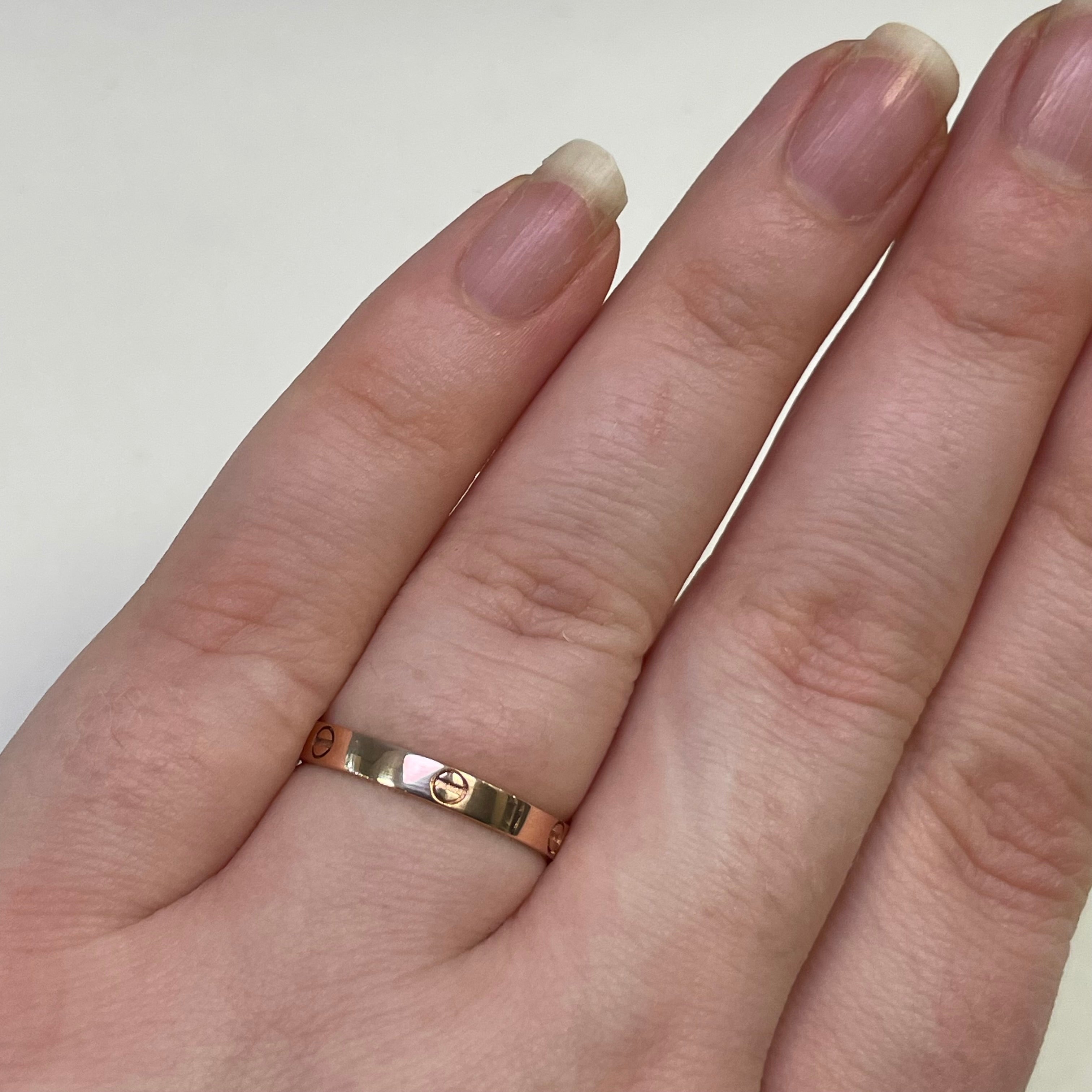 Chastity 9ct Rose Gold Love Ring Design (Size M 1/2)
