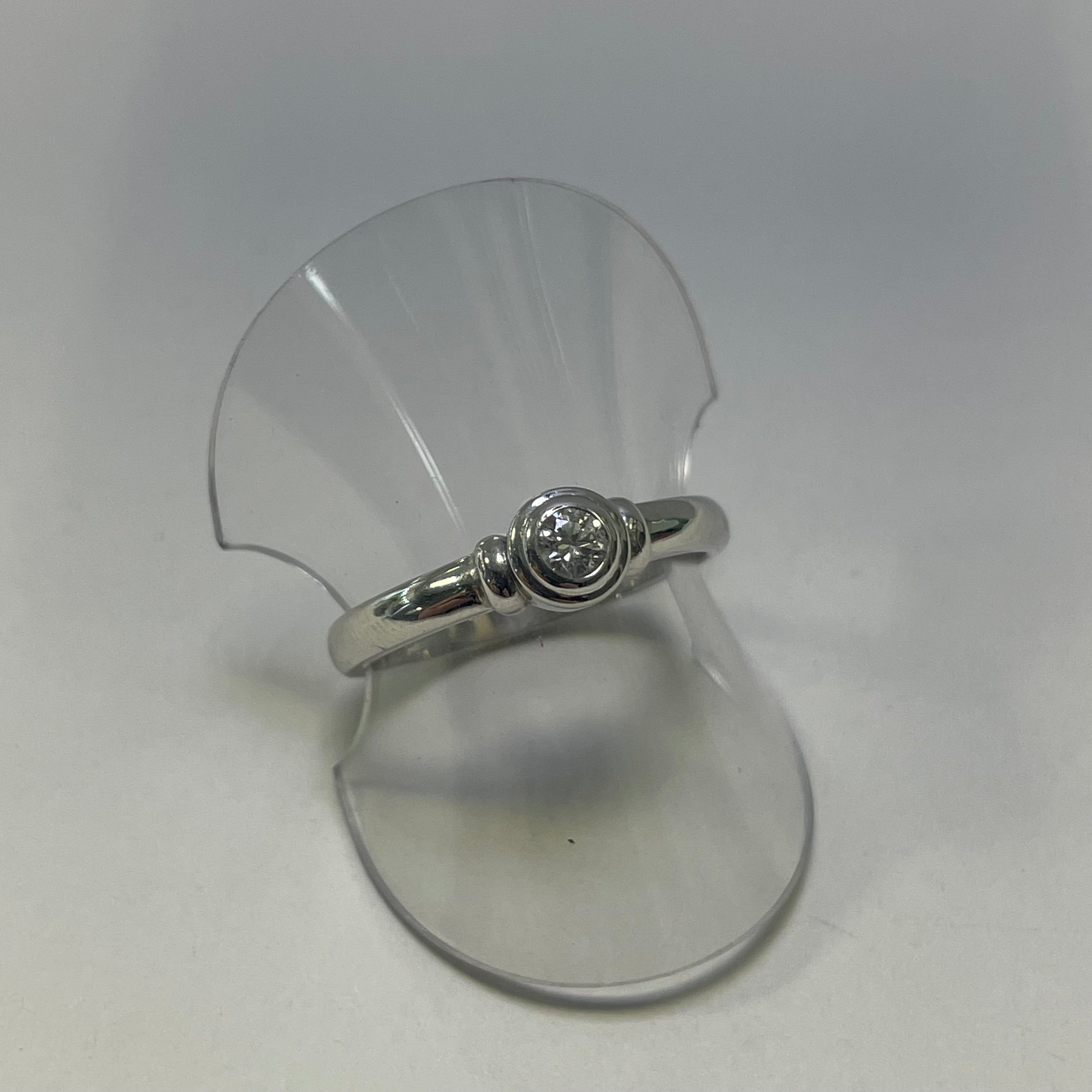 Rebecca 9ct White Gold 0.10ct Bezel Set Round Diamond Solitaire Engagement Ring (Size K)