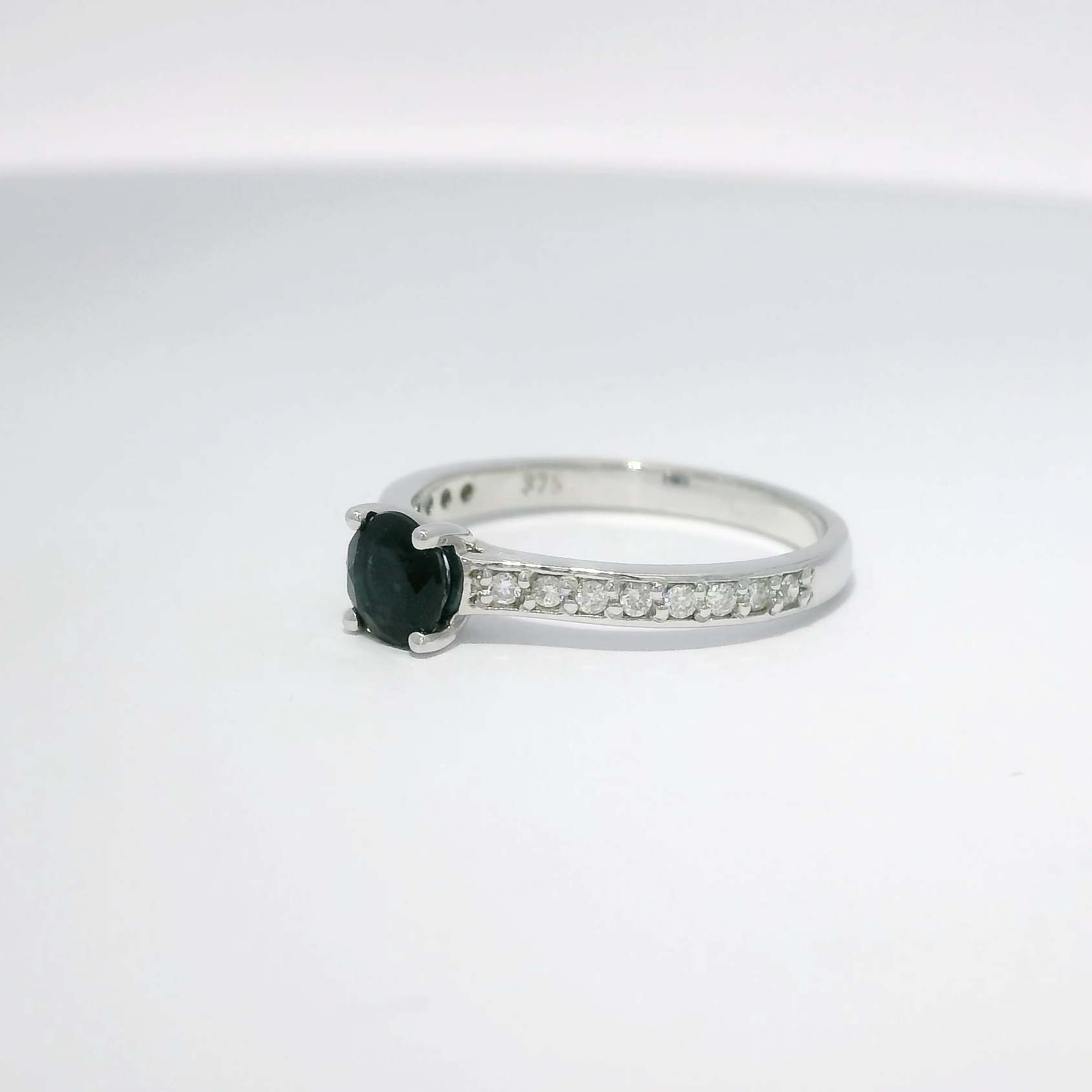 Bethany 9ct White Gold Sapphire & Diamond Ring (Size L)
