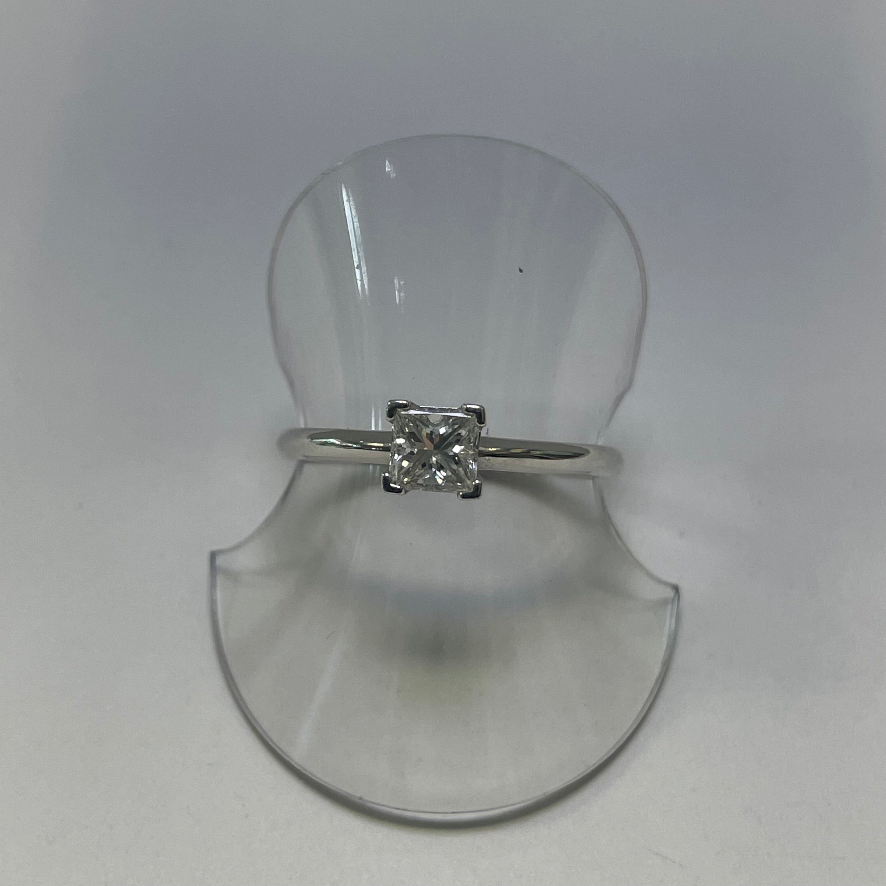 Brooke 18ct White Gold 0.41ct Princess Cut Diamond Solitaire Engagement Ring (Size K)