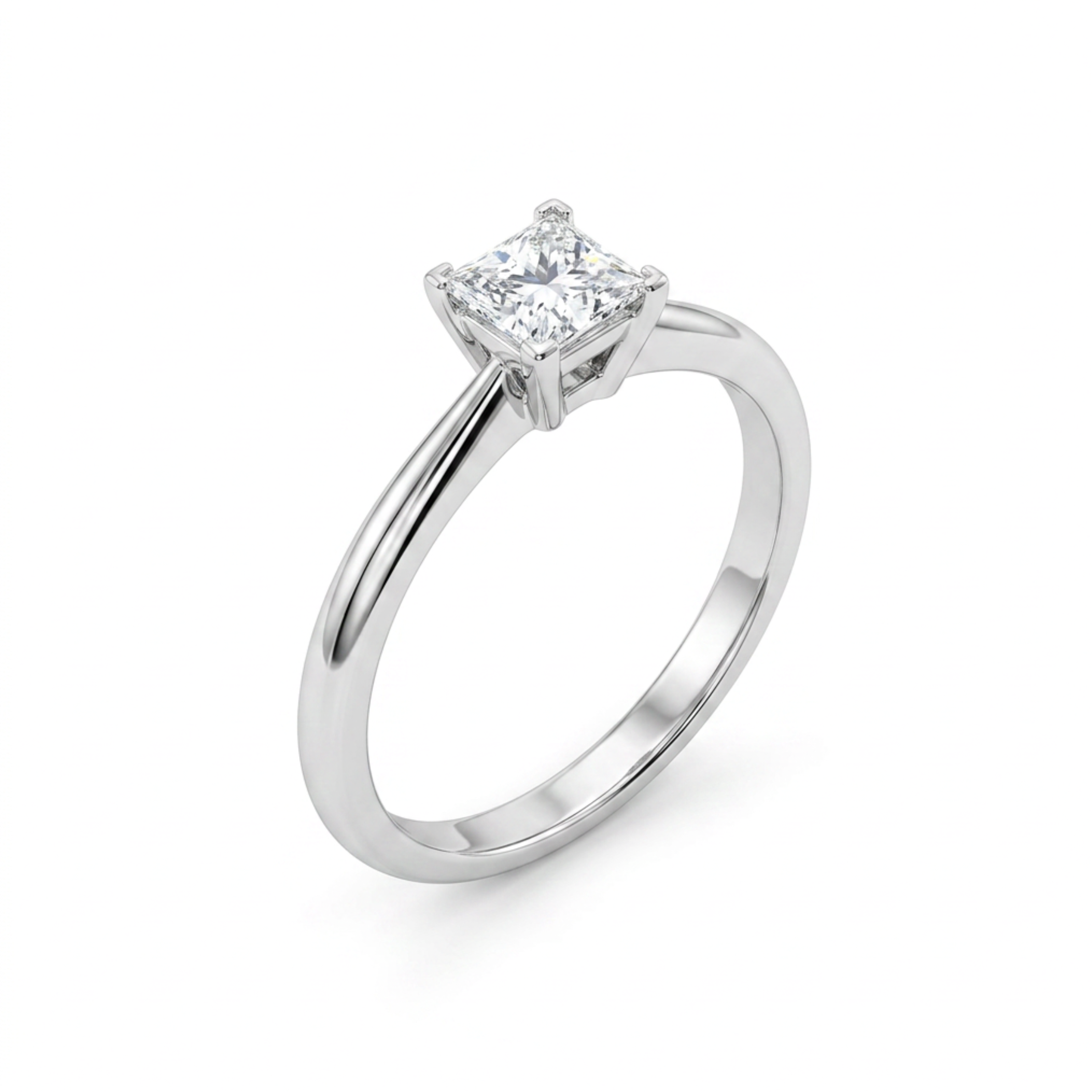 Brooke 18ct White Gold 0.41ct Princess Cut Diamond Solitaire Engagement Ring (Size K)