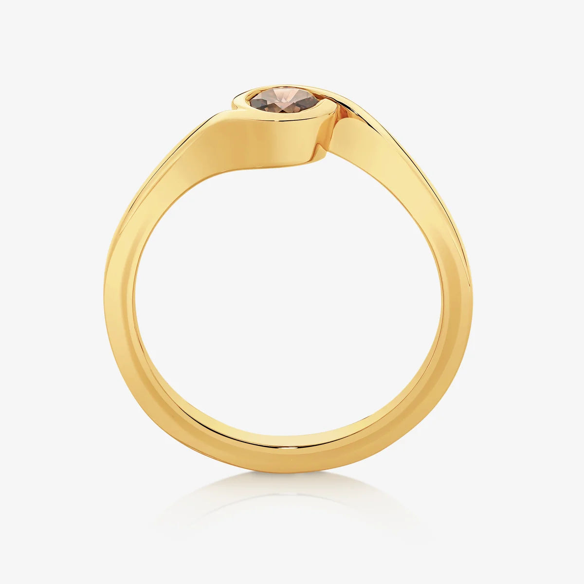 'Champagne Pools' 18ct Yellow Gold Round Chocolate Diamond Ring