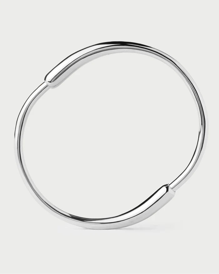 Chasti Rhodium Plated Hinged Bangle
