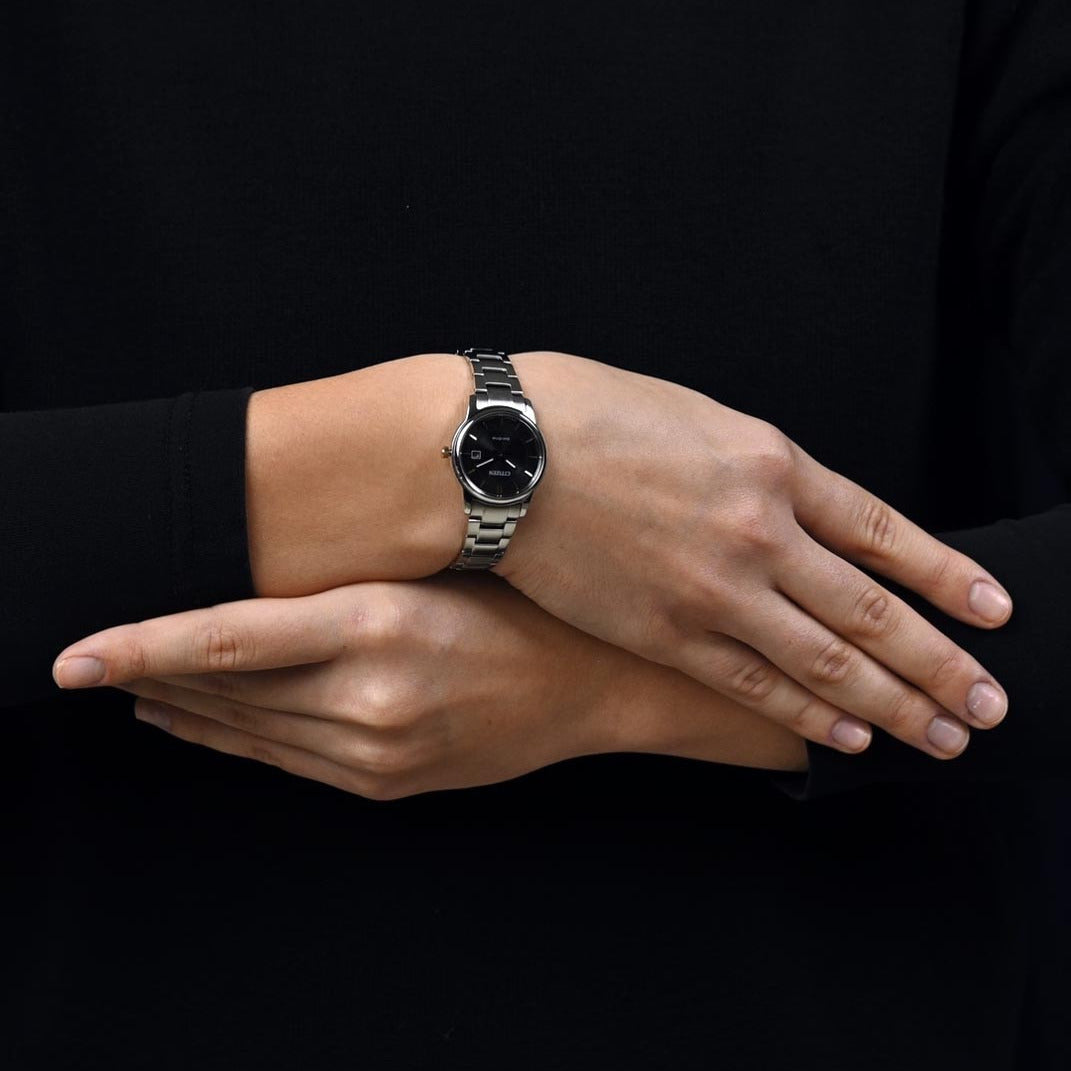 Citizen Ladies Black Dial Eco-Drive Solar Dress Watch
