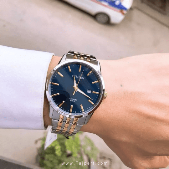Citizens Mens Two-Tone Dress Watch Blue Dial
