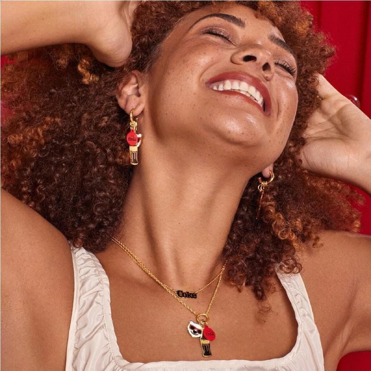 Coke Collection - Coca-Cola Bottle Polar Bear Trio Charm Earrings