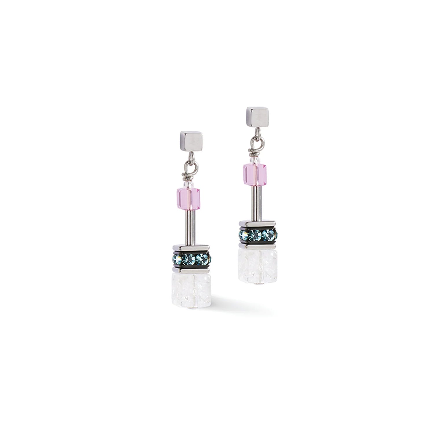 Coeur De Lion - GeoCube MAUVE Drop Earrings