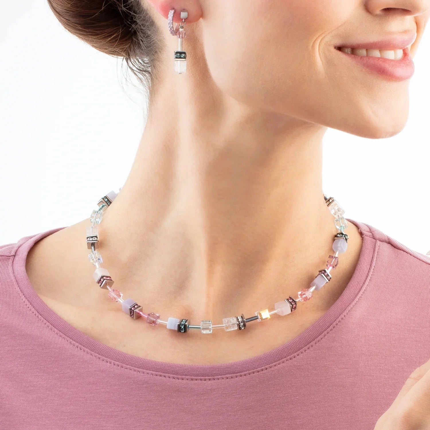 Coeur De Lion - GeoCube MAUVE Necklace