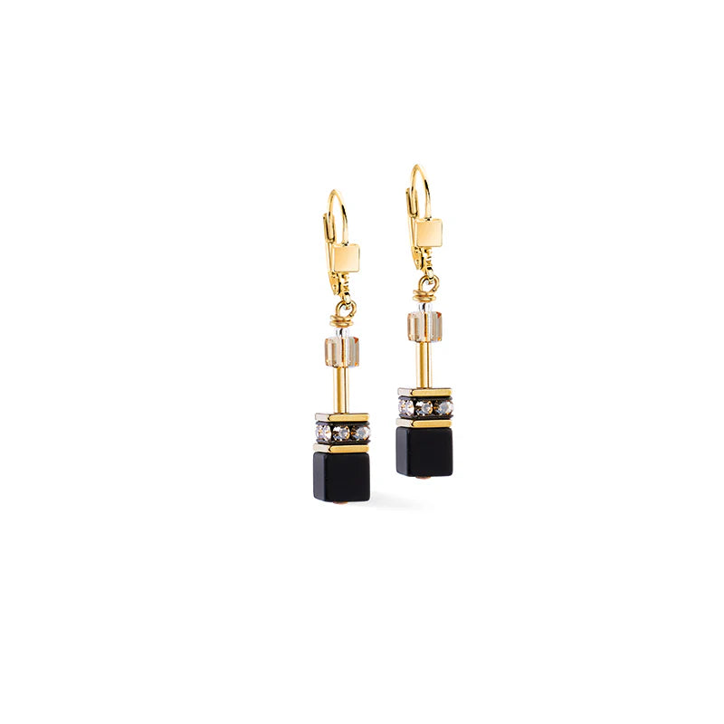 Coeur De Lion - GeoCube MIDNIGHT Black Onyx Earrings