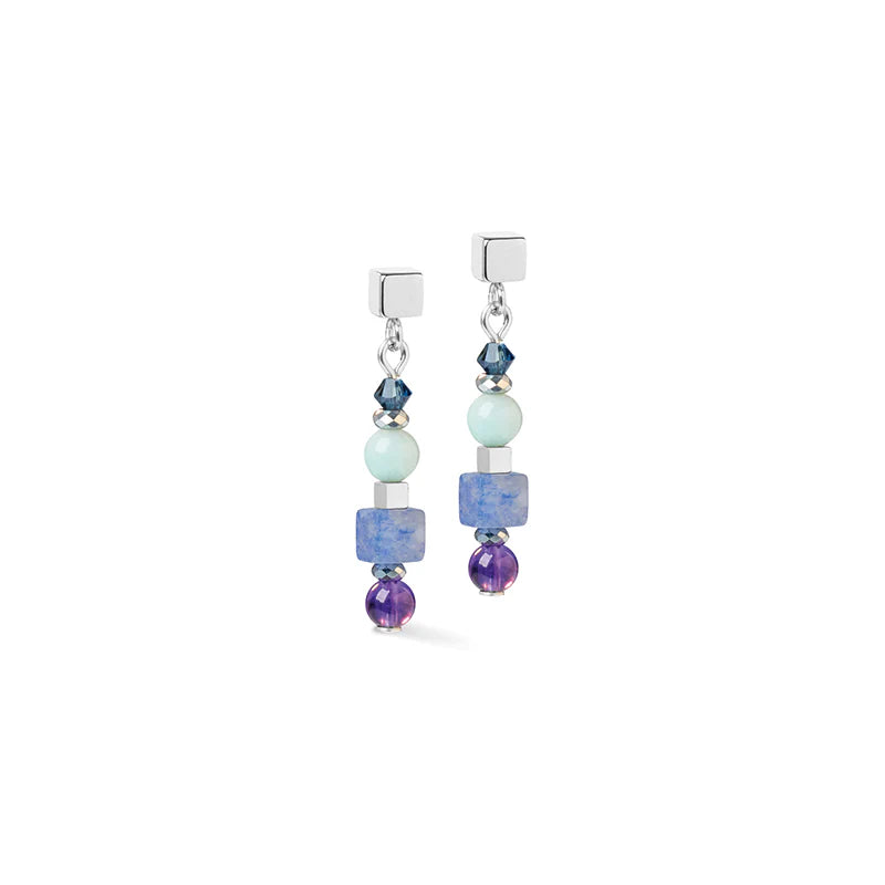 Coeur De Lion - GeoCube VIOLET Drop Earrings