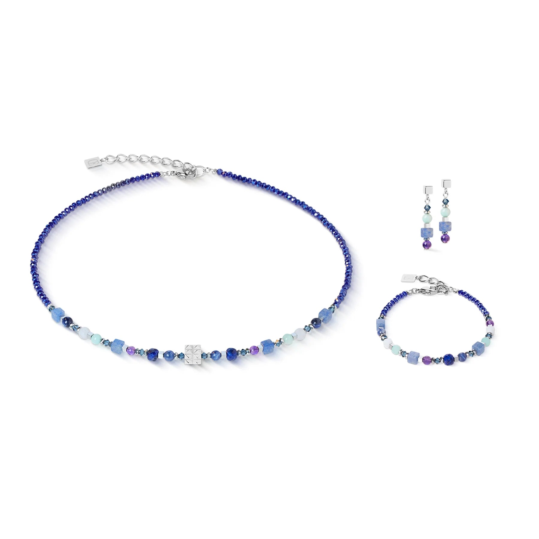 Coeur De Lion - GeoCube VIOLET Drop Earrings