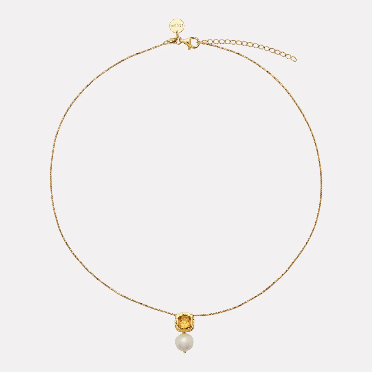 Coral Kiss Citrine & Pearl Pendant Necklace