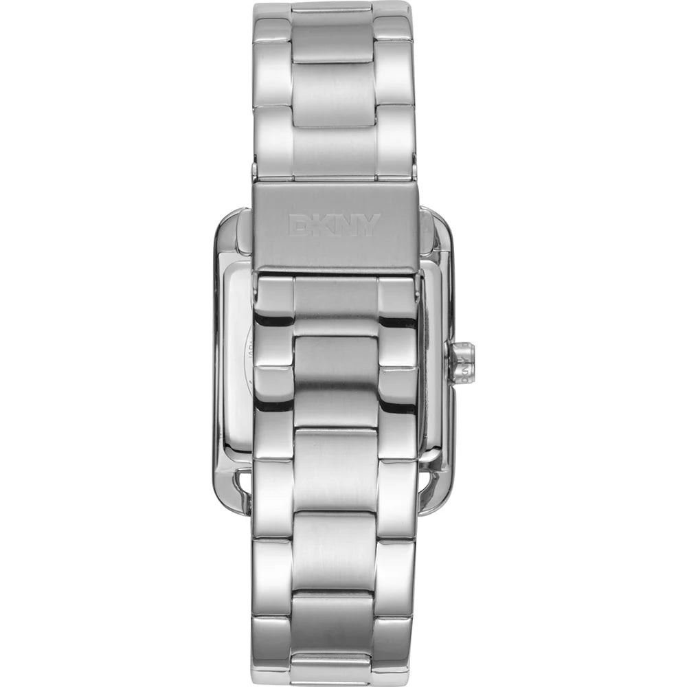 DKNY Logo City Maxi Pink Dial Silver Stainless Steel Ladies Watch