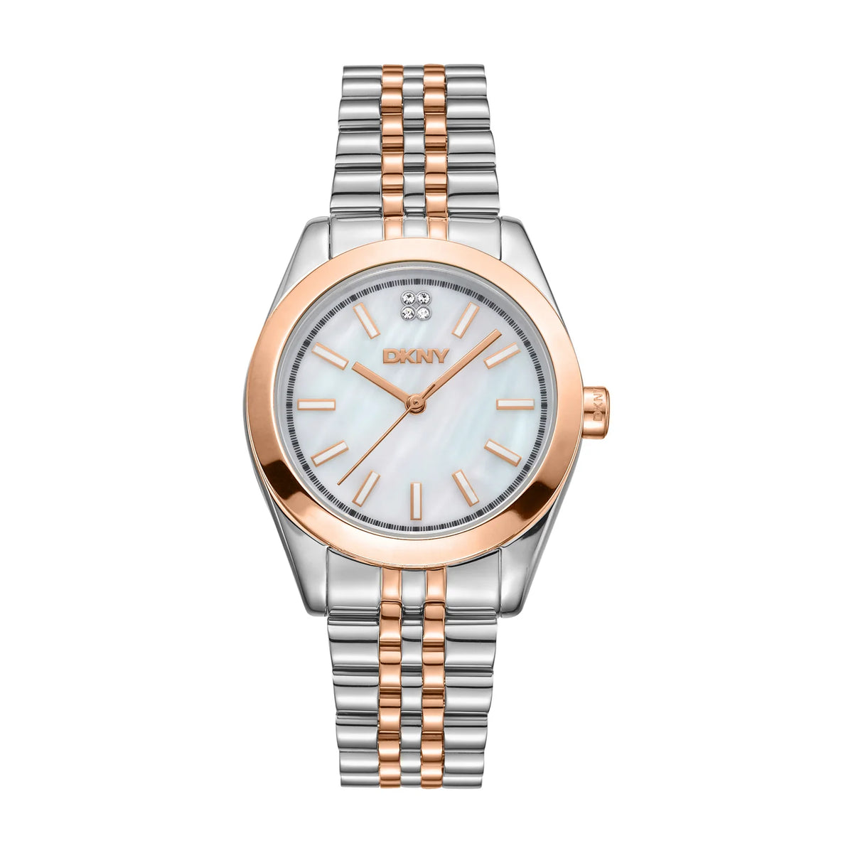 DKNY Nolita Midi Two Tone Silver Rose Gold Ladies Watch display picture 3
