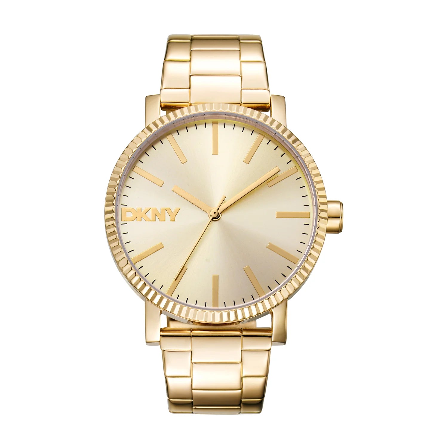 DKNY Soho Maxi Champagne Dial Gold Stainless Steel Watch Ladies Watch