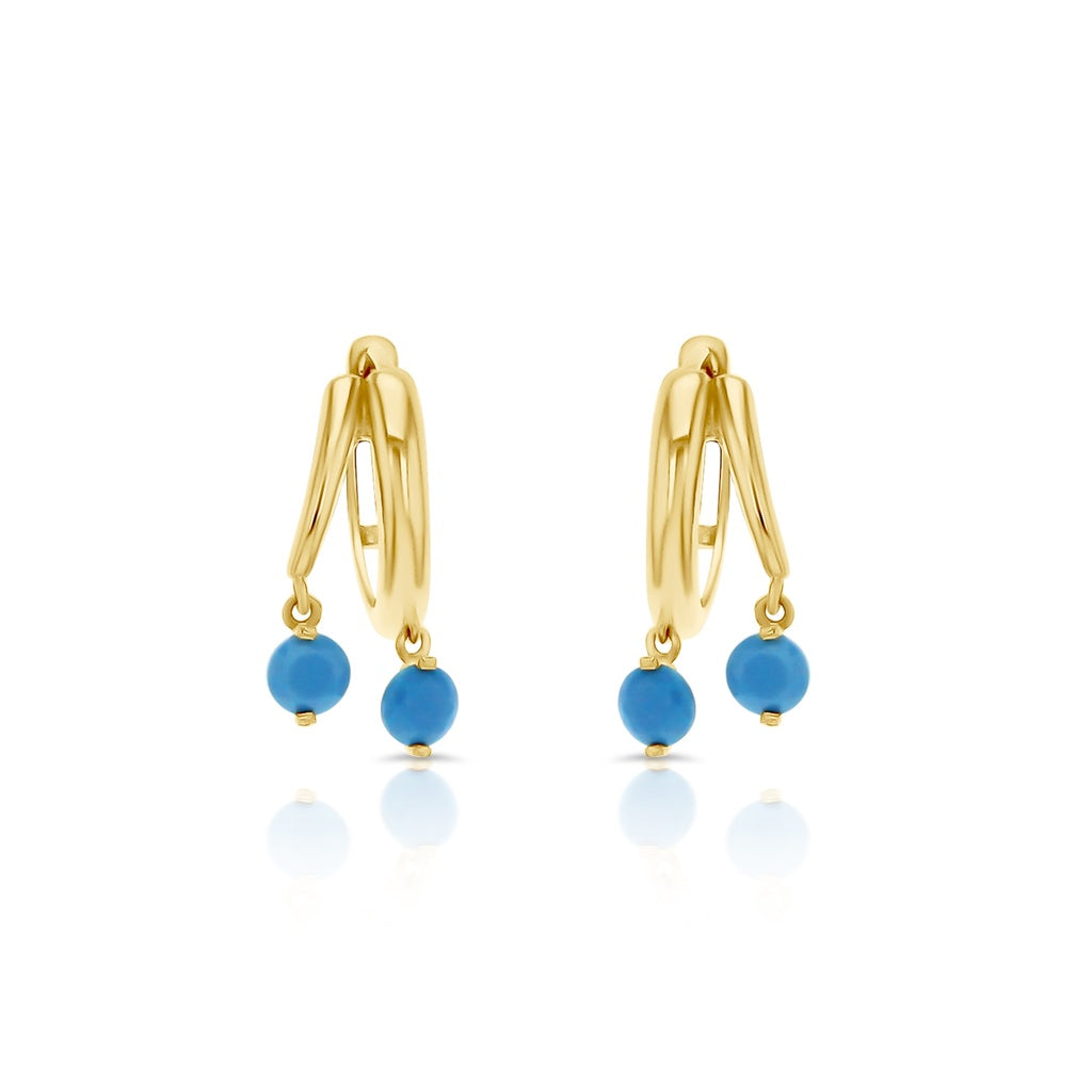 Turquoise Drop Huggie
