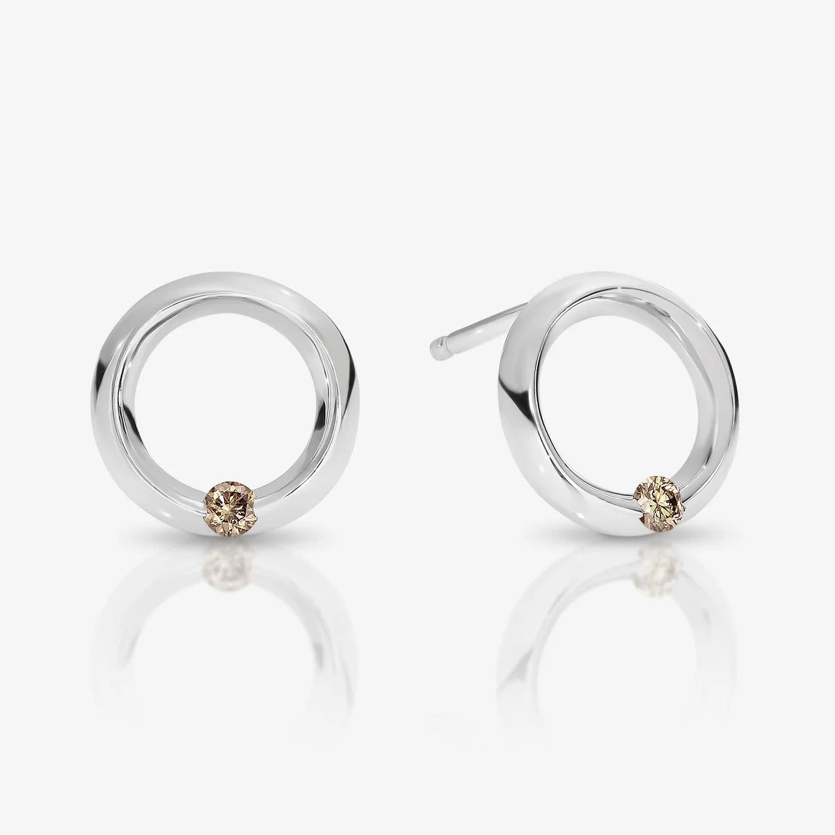 'Endless Love' 9ct White Gold Australian Chocolate Diamond Stud Earrings