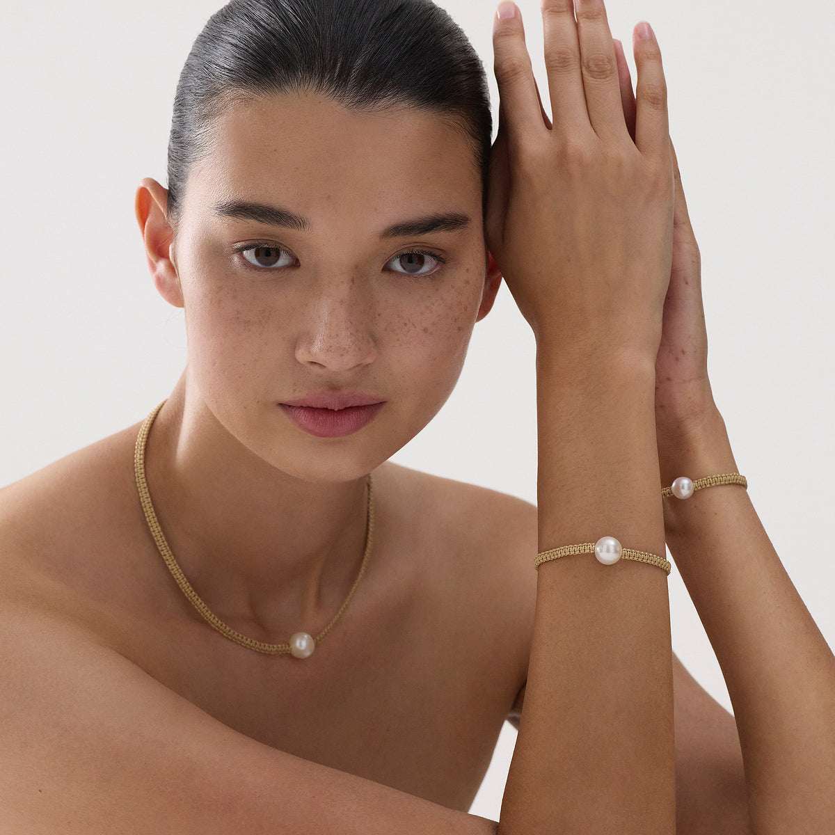 Coco Lagoon Pearl Handwoven Cotton Bracelet