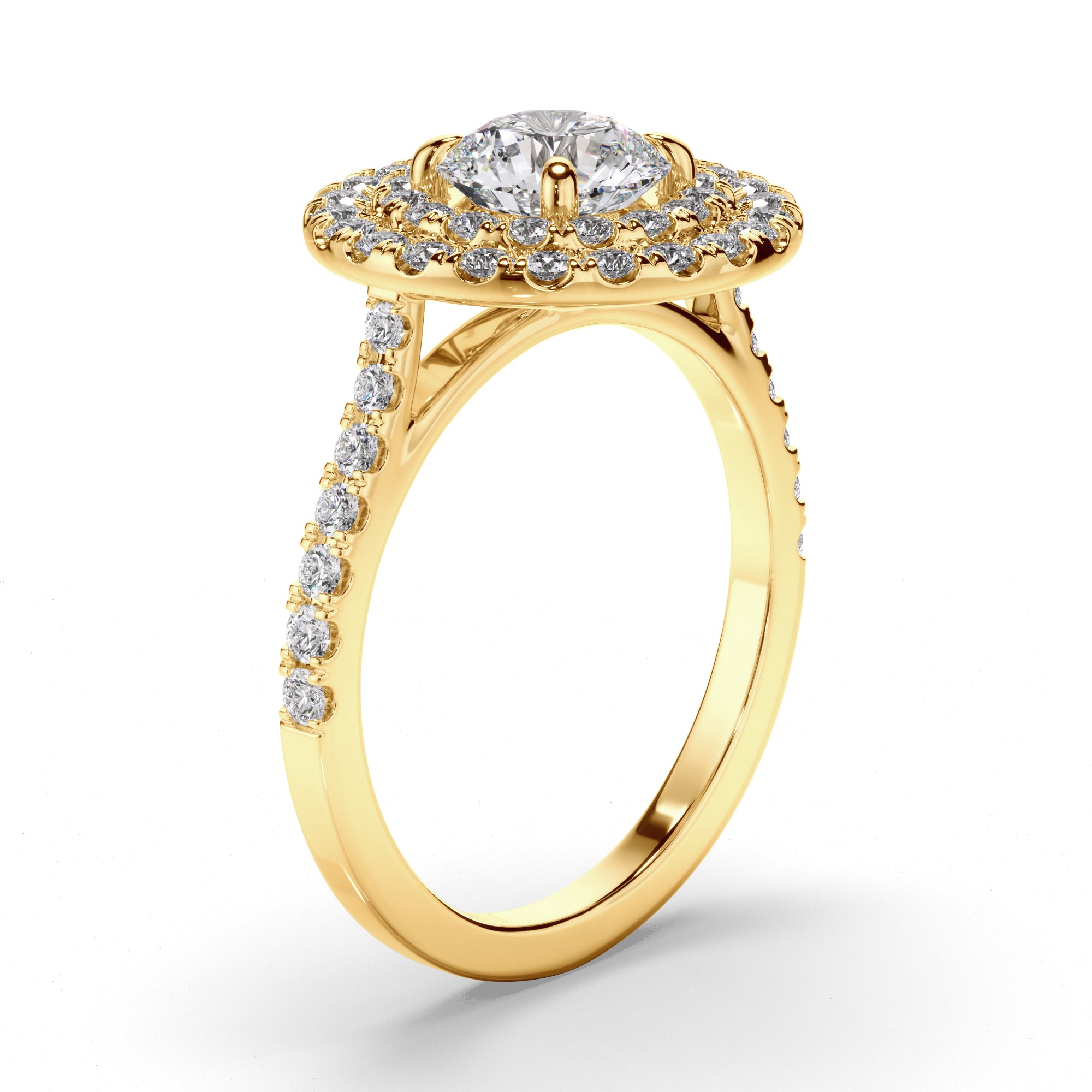 Althea - Round Brilliant Cut Diamond Double Halo Engagement Ring