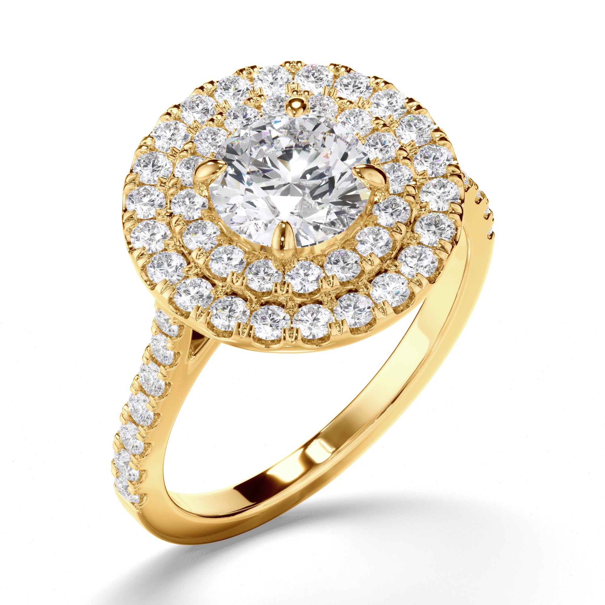 Althea - Round Brilliant Cut Diamond Double Halo Engagement Ring