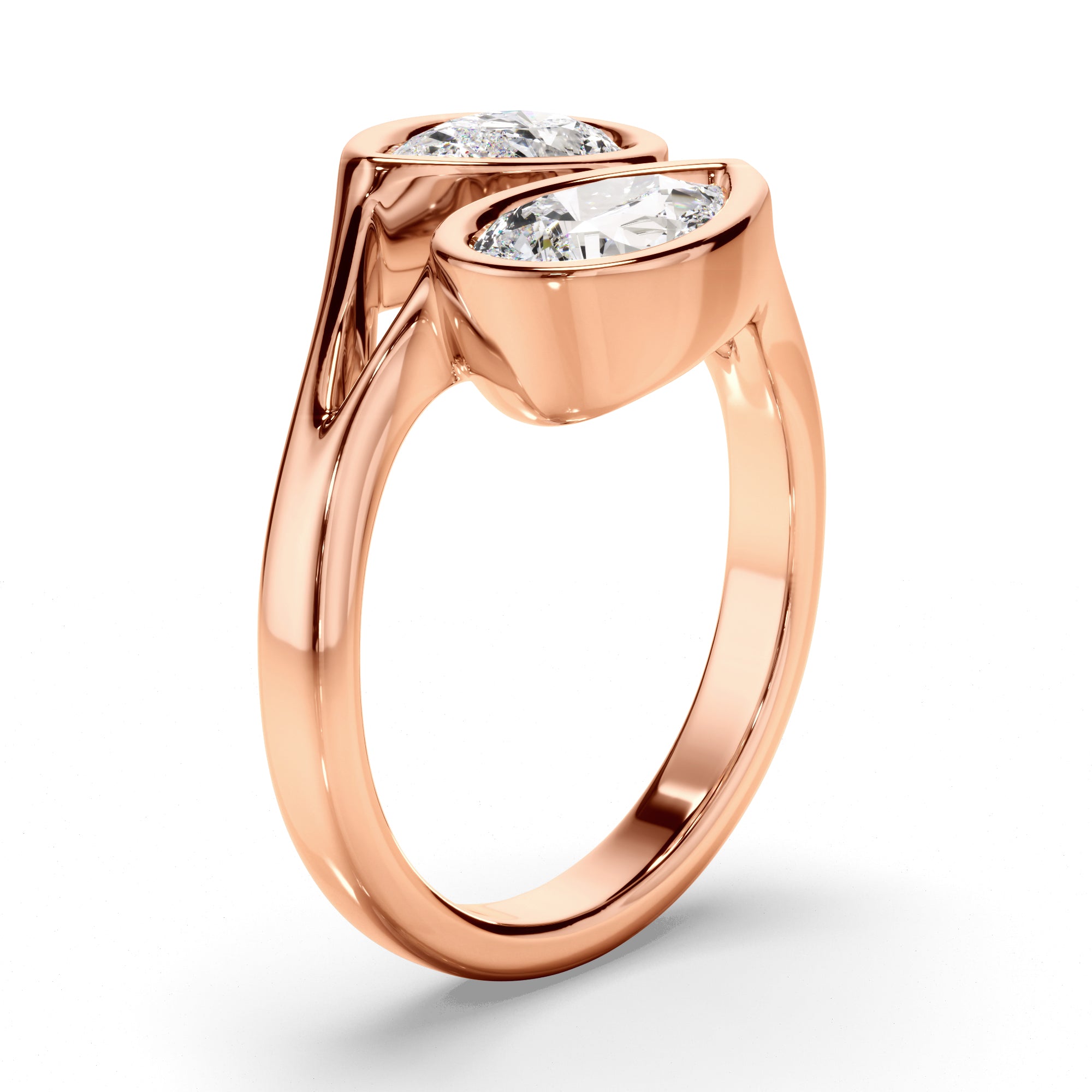 Theodora - Pear Cut Diamond Toi et Moi Engagement Ring