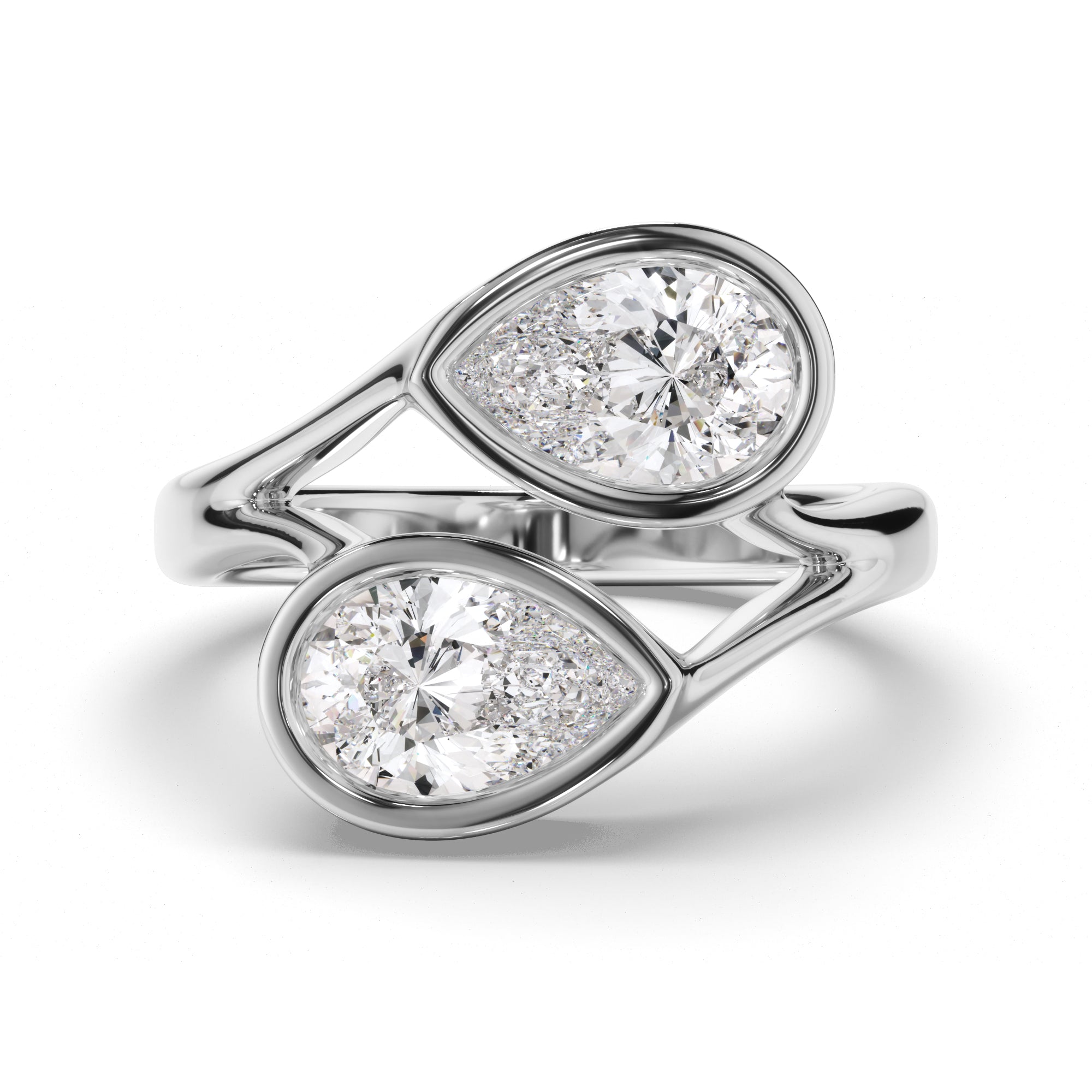 Theodora - Pear Cut Diamond Toi et Moi Engagement Ring
