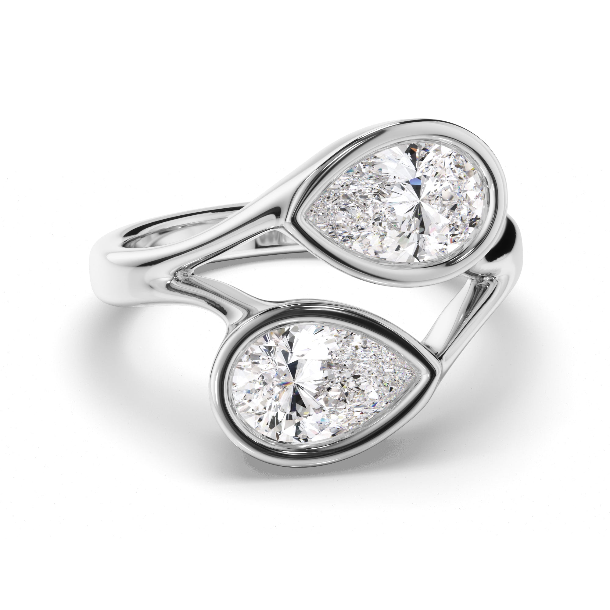Theodora - Pear Cut Diamond Toi et Moi Engagement Ring