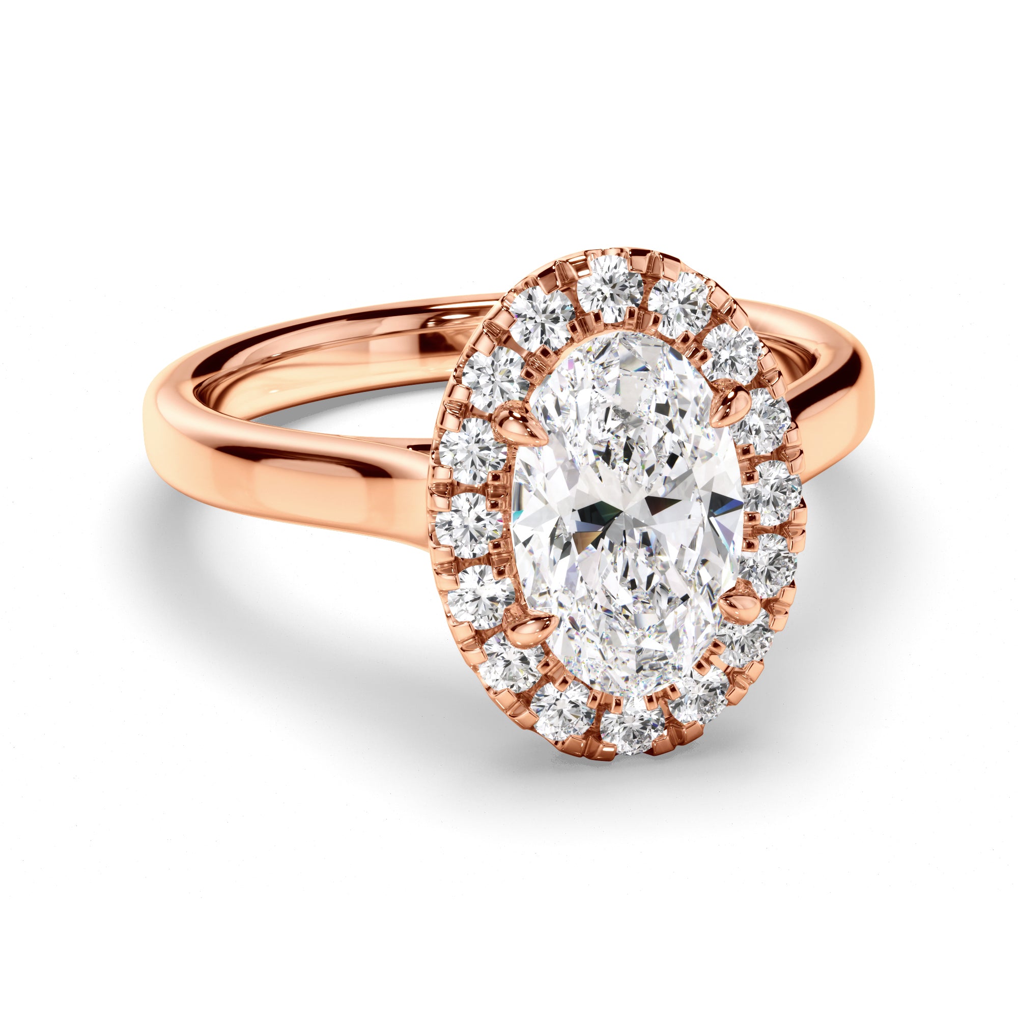 Zora - Oval Cut Diamond Halo Engagement Ring