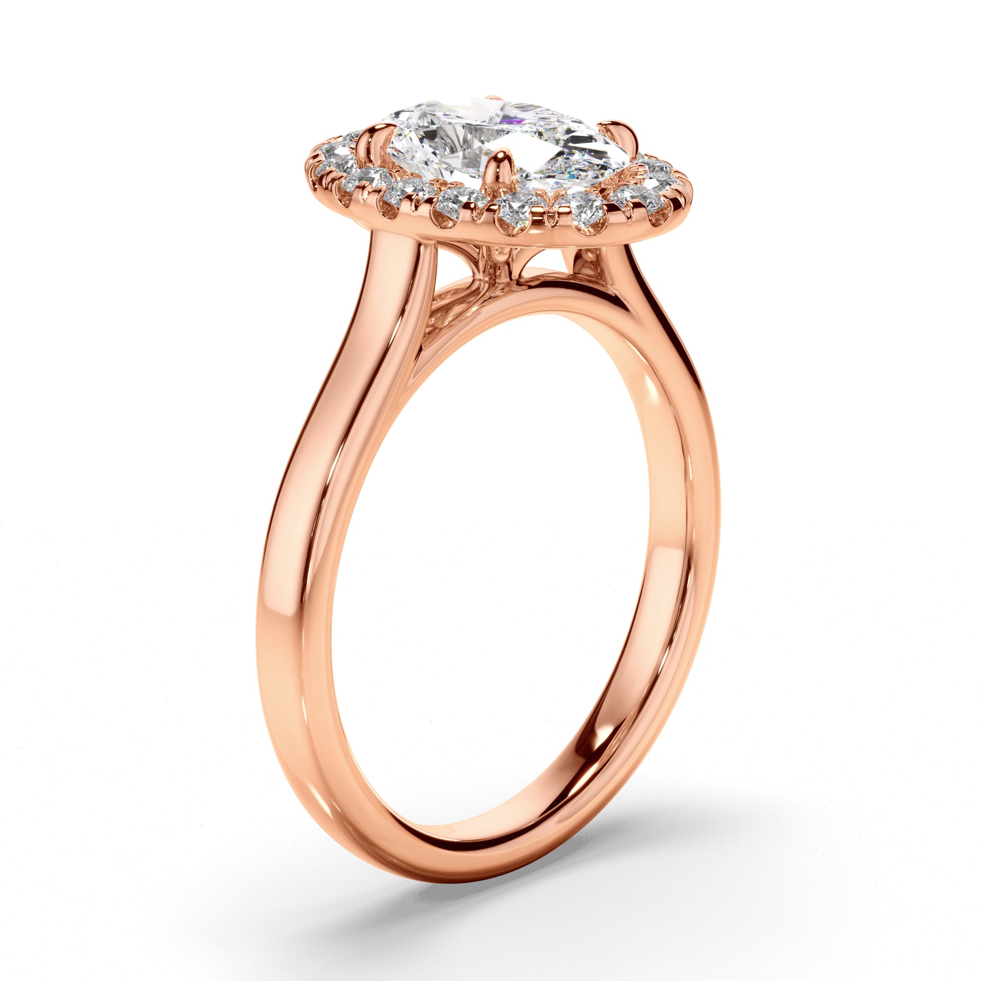 Zora - Oval Cut Diamond Halo Engagement Ring