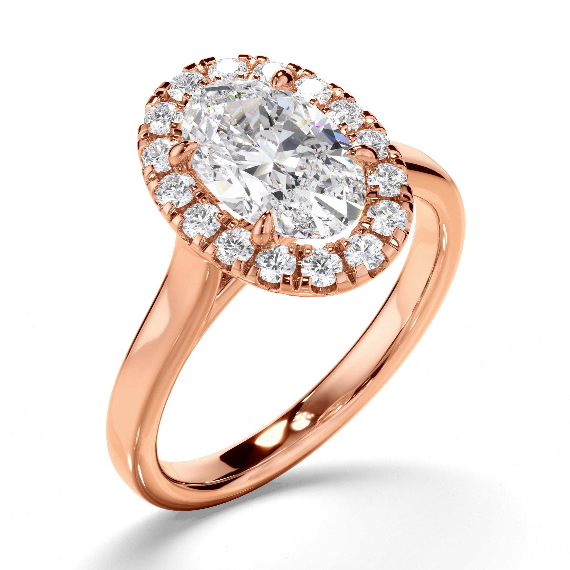 Zora - Oval Cut Diamond Halo Engagement Ring