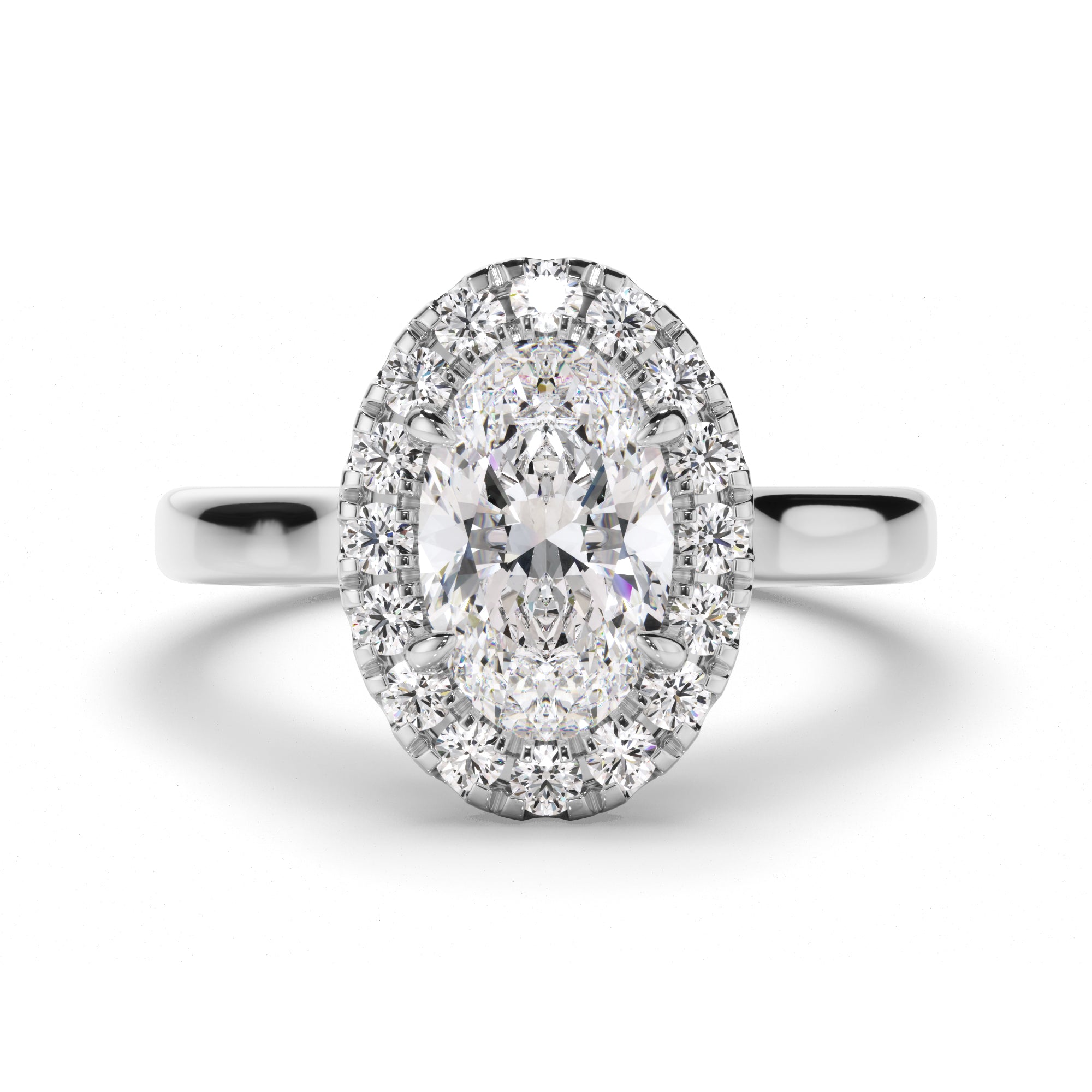 Zora - Oval Cut Diamond Halo Engagement Ring