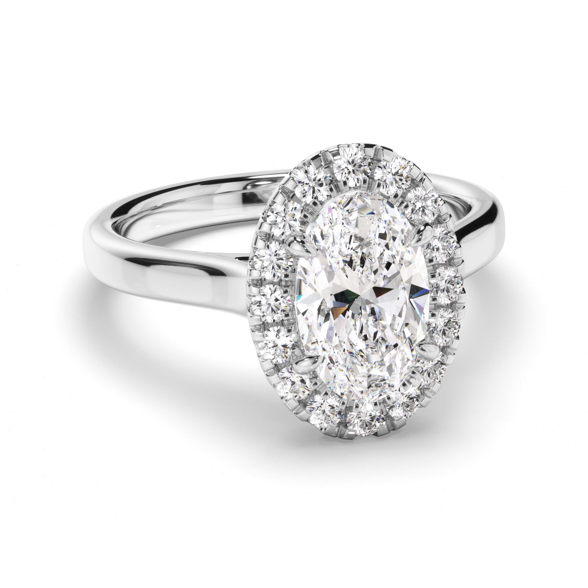 Zora - Oval Cut Diamond Halo Engagement Ring