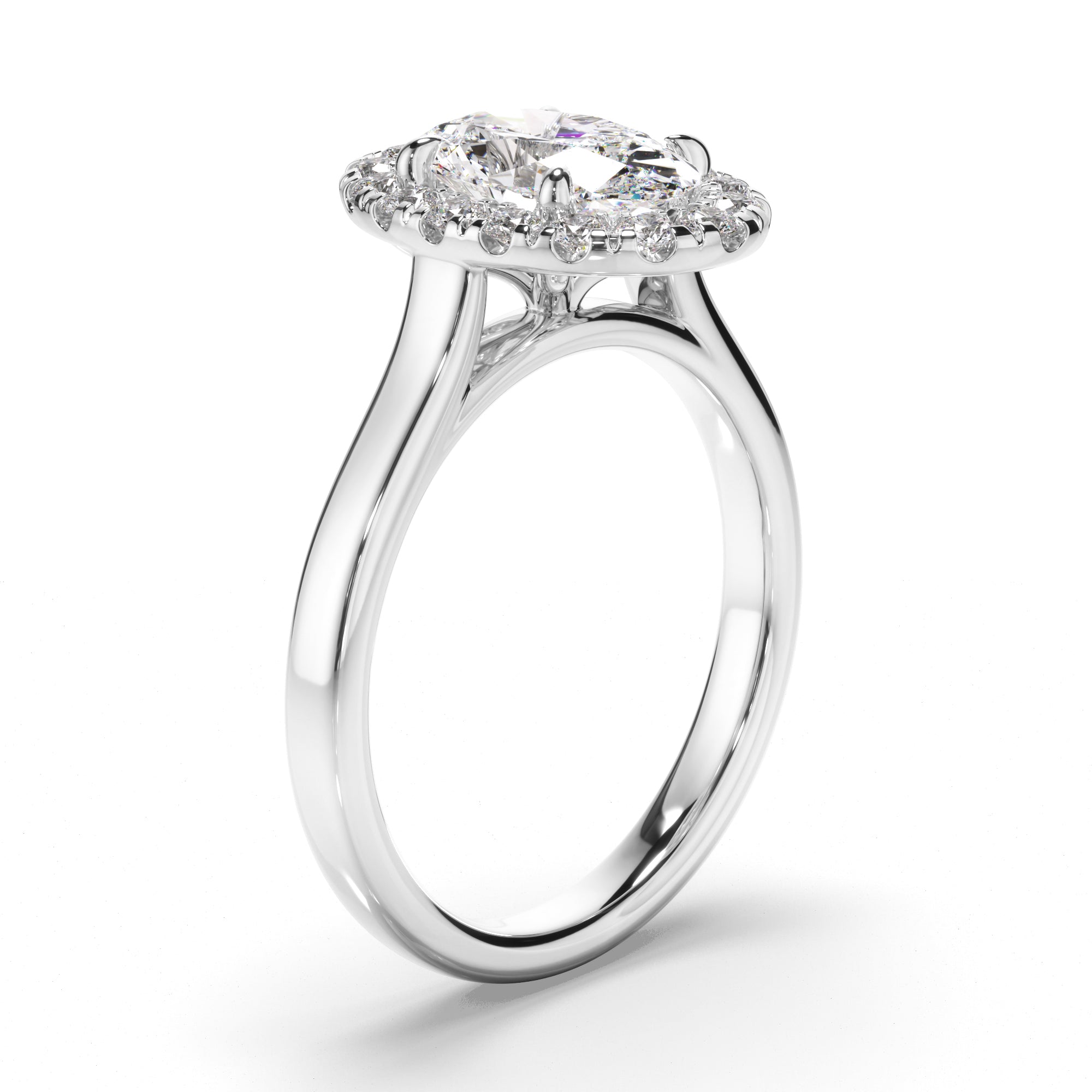 Zora - Oval Cut Diamond Halo Engagement Ring