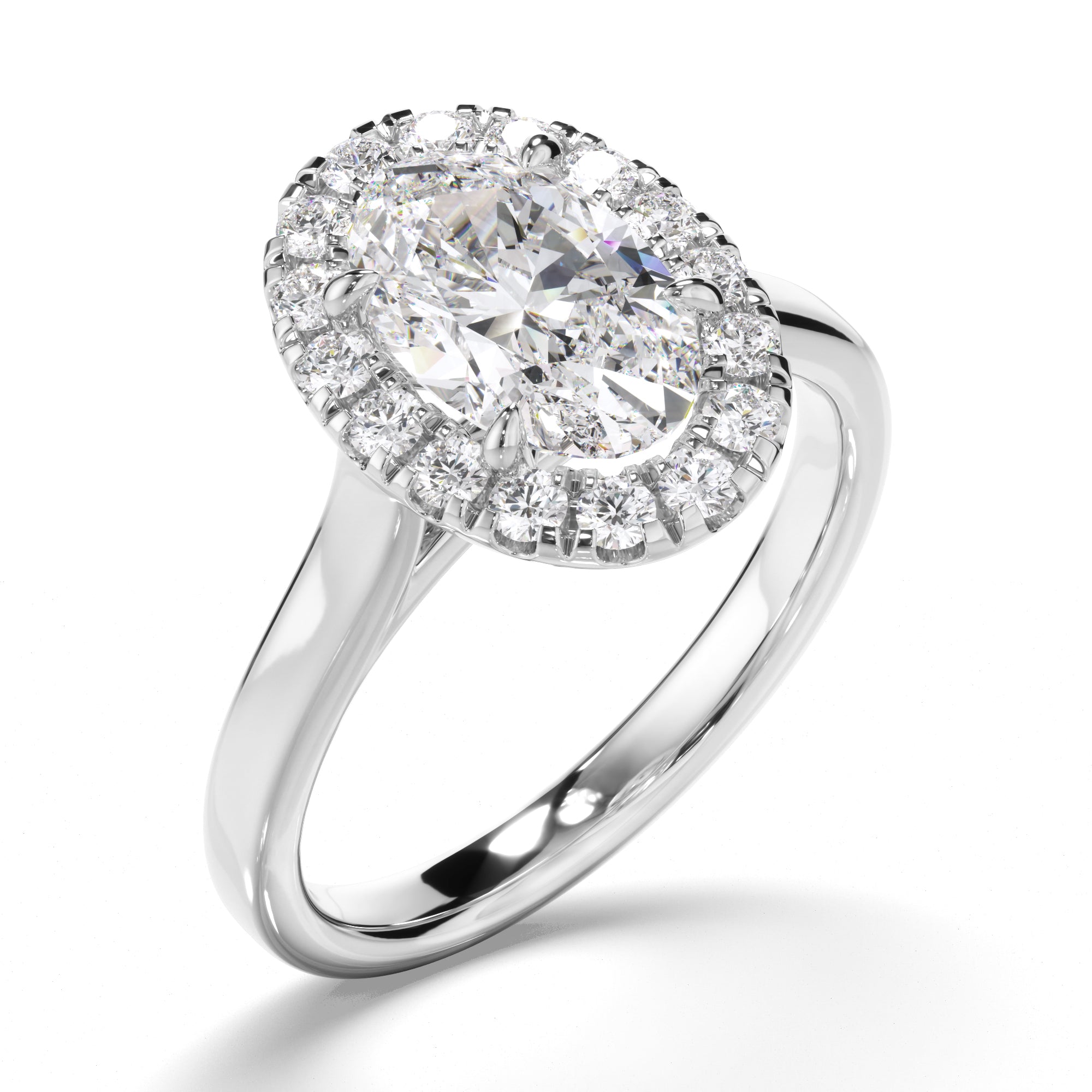 Zora - Oval Cut Diamond Halo Engagement Ring