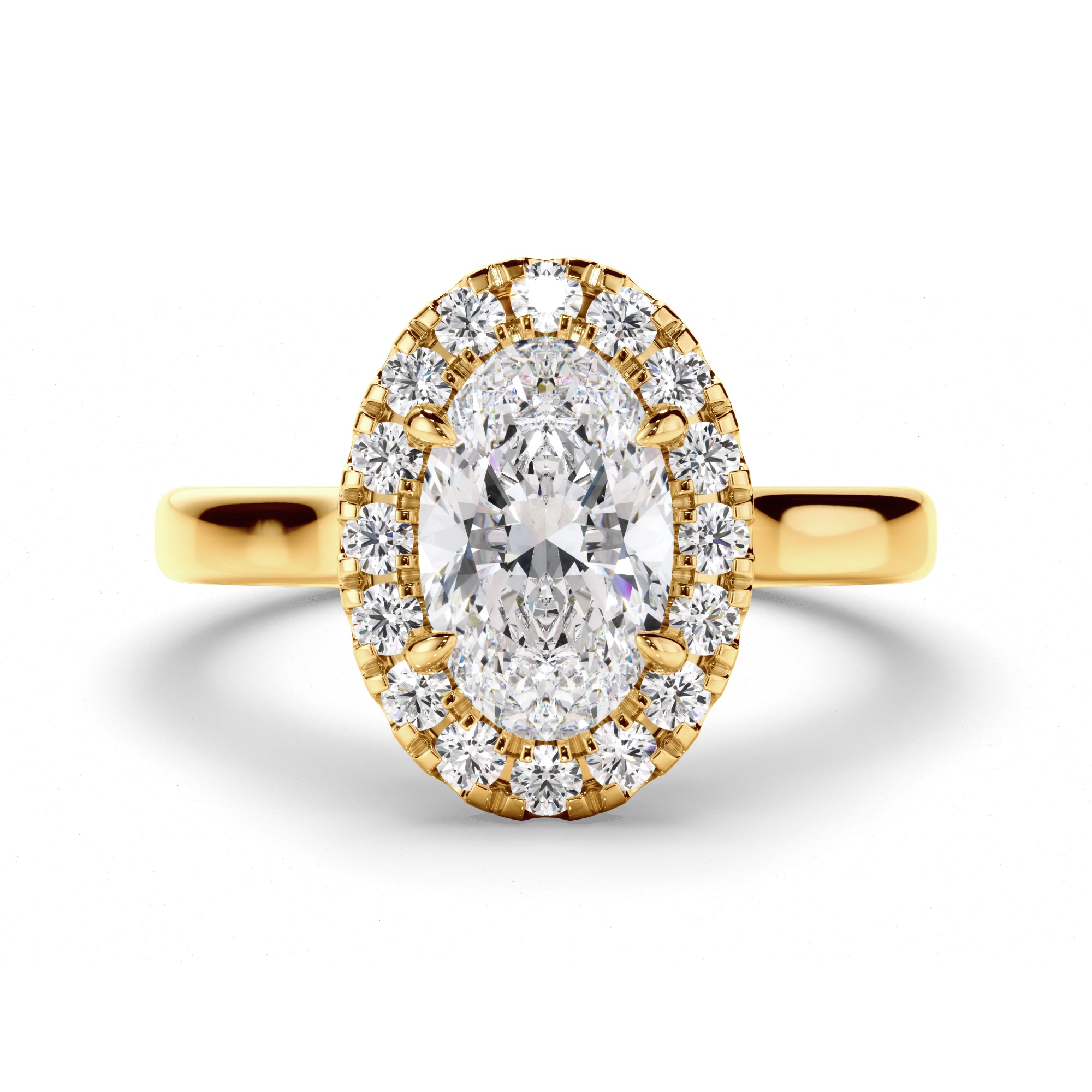 Zora - Oval Cut Diamond Halo Engagement Ring