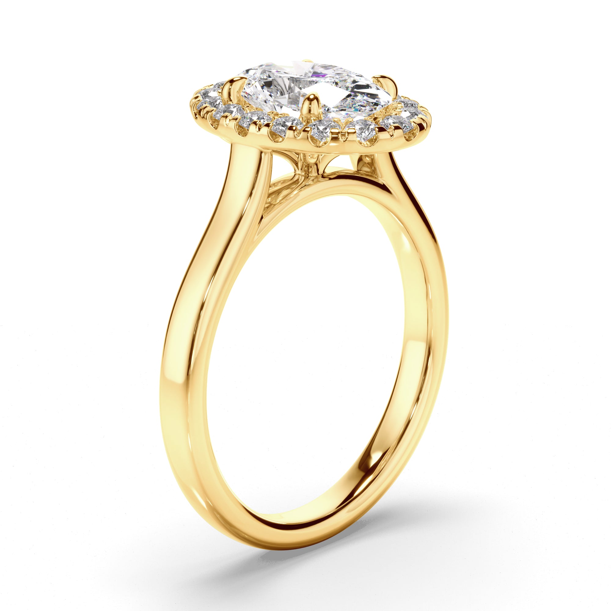 Zora - Oval Cut Diamond Halo Engagement Ring