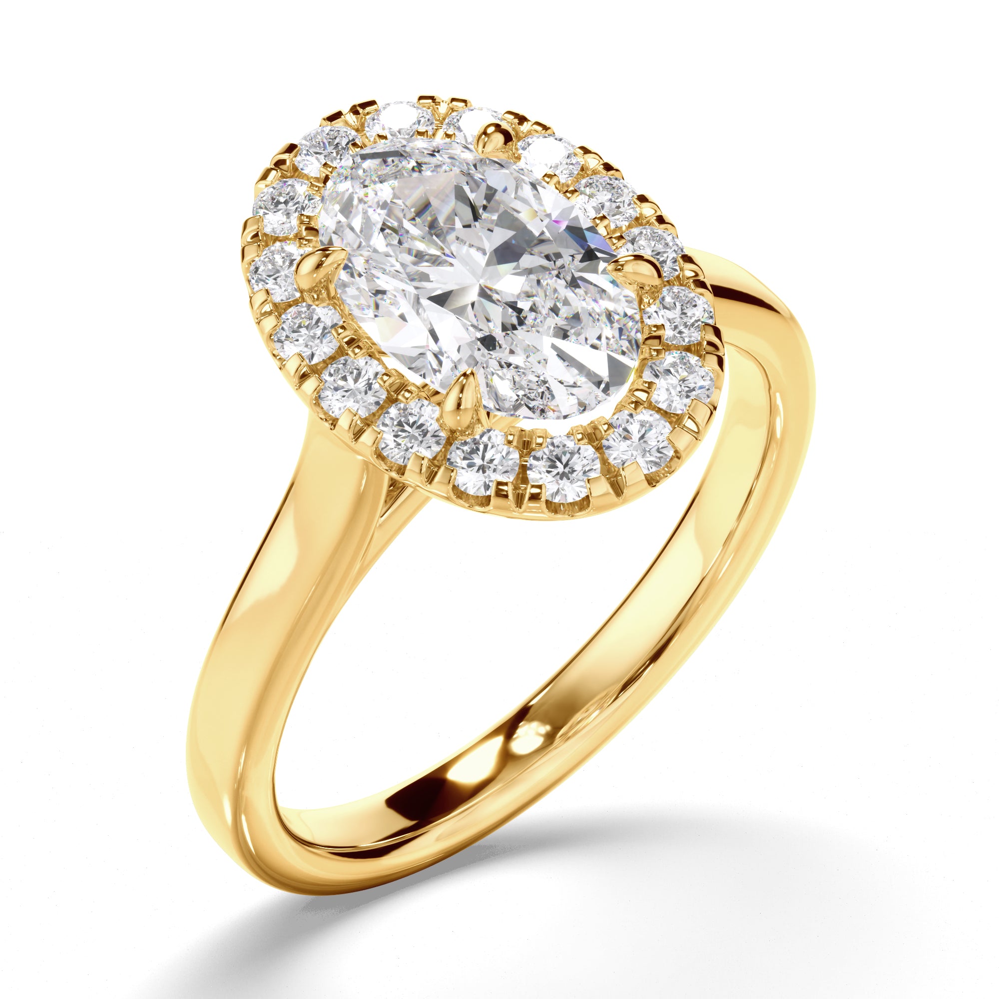Zora - Oval Cut Diamond Halo Engagement Ring