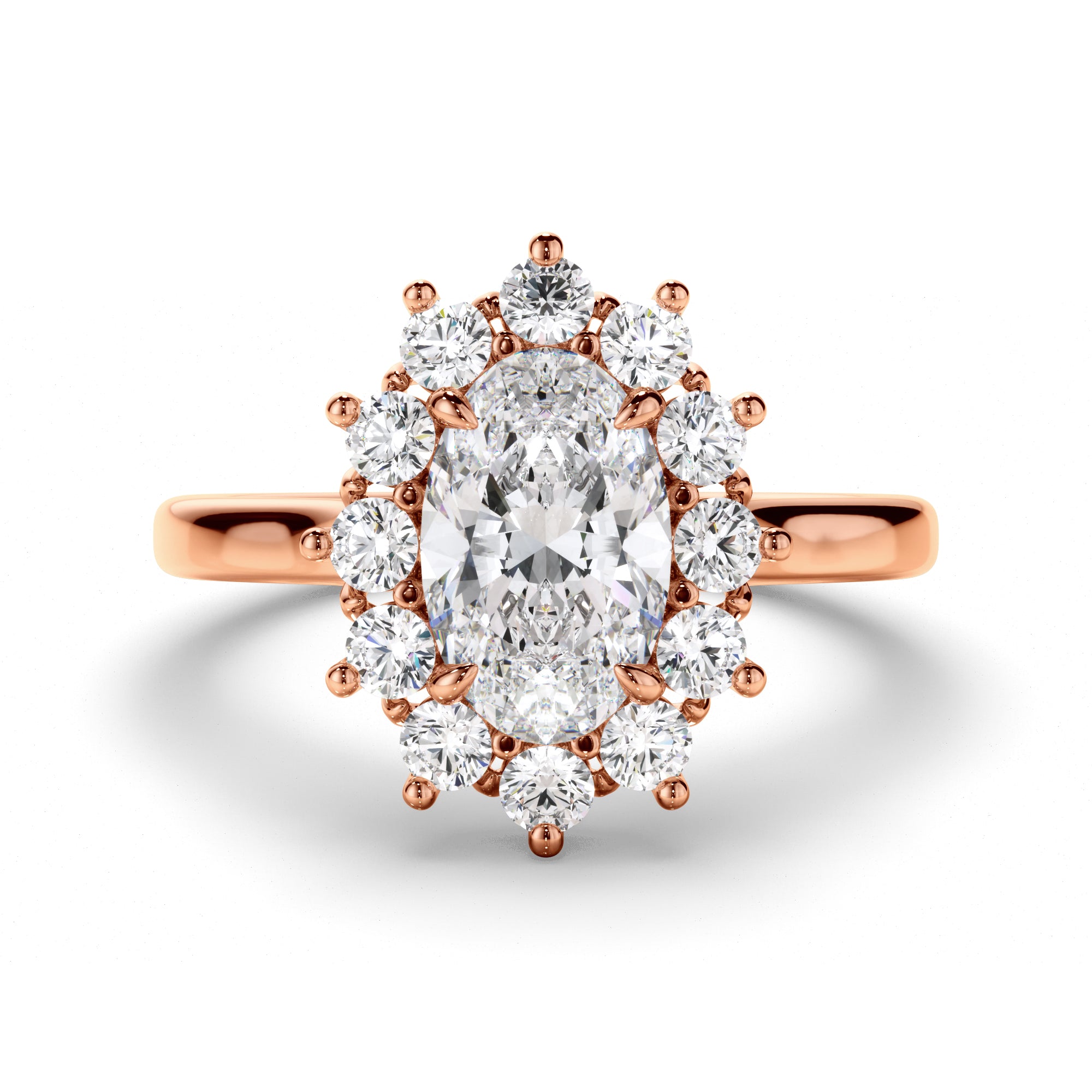 Zenith - Oval Cut Diamond Halo Engagement Ring
