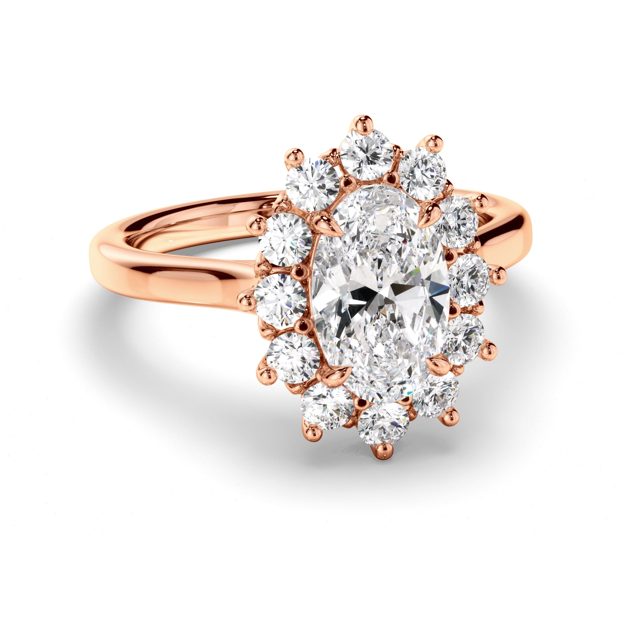 Zenith - Oval Cut Diamond Halo Engagement Ring