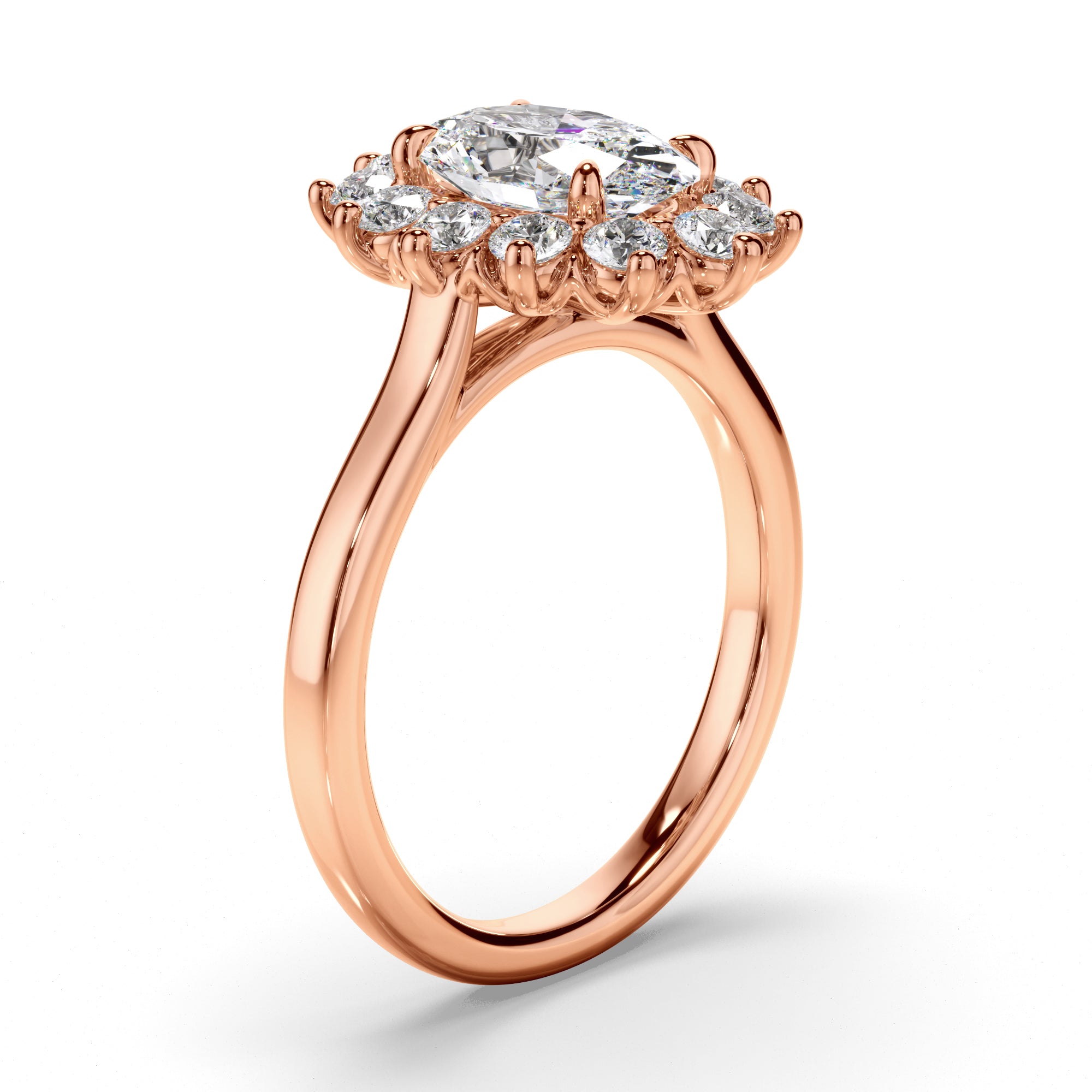 Zenith - Oval Cut Diamond Halo Engagement Ring