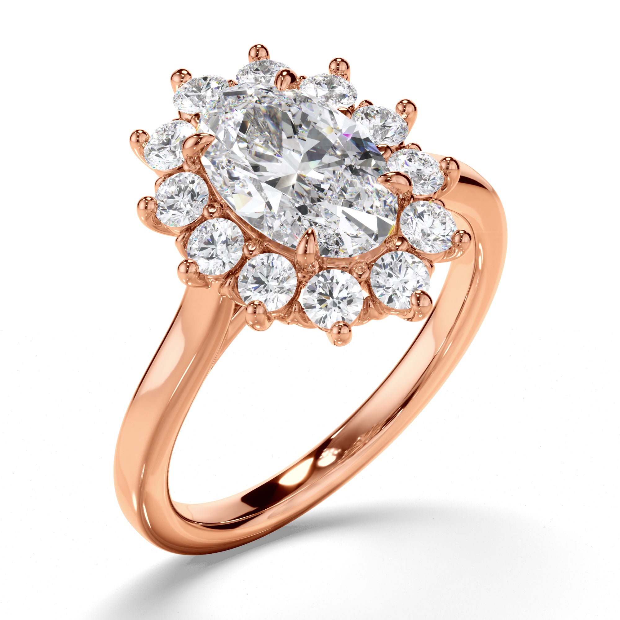 Zenith - Oval Cut Diamond Halo Engagement Ring