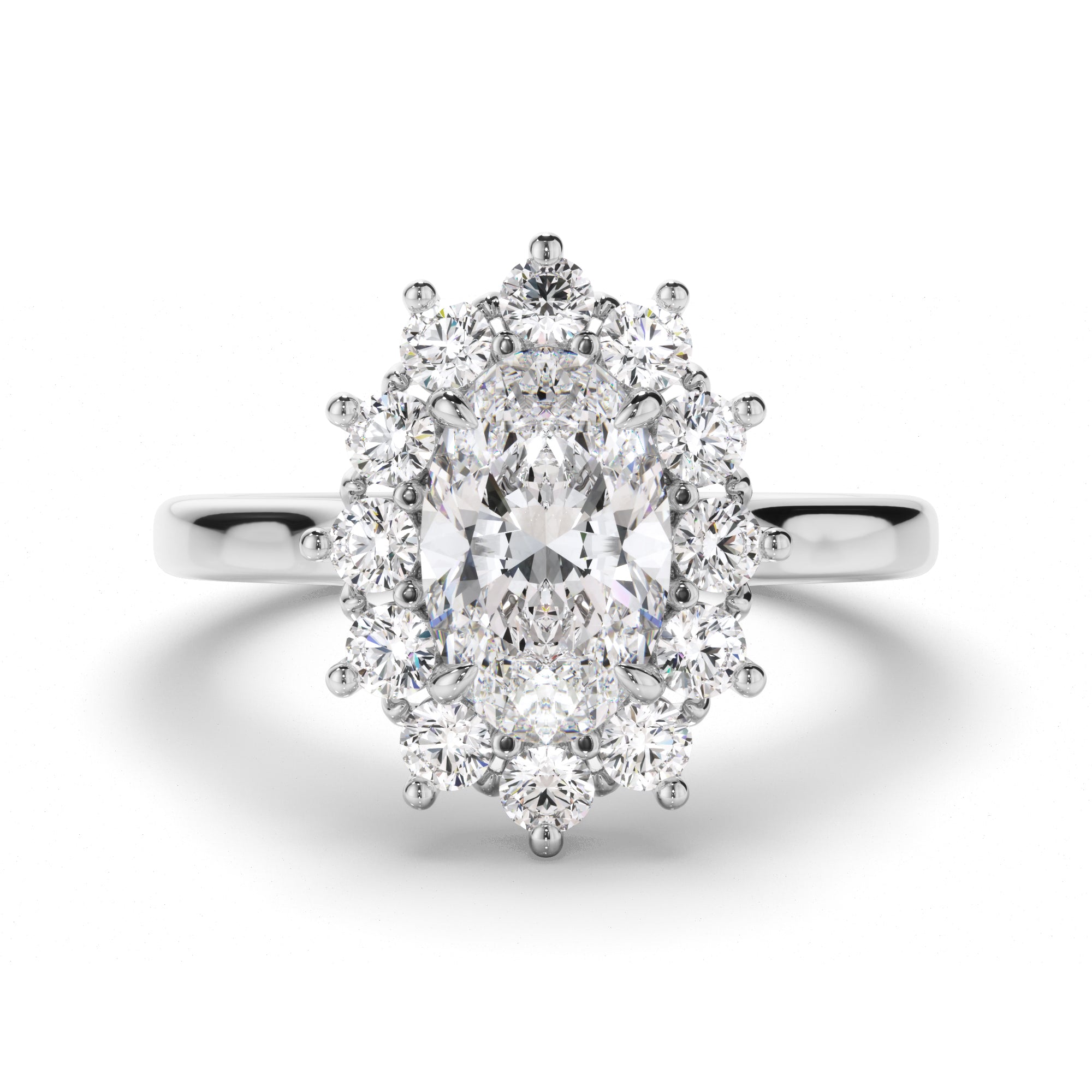 Zenith - Oval Cut Diamond Halo Engagement Ring