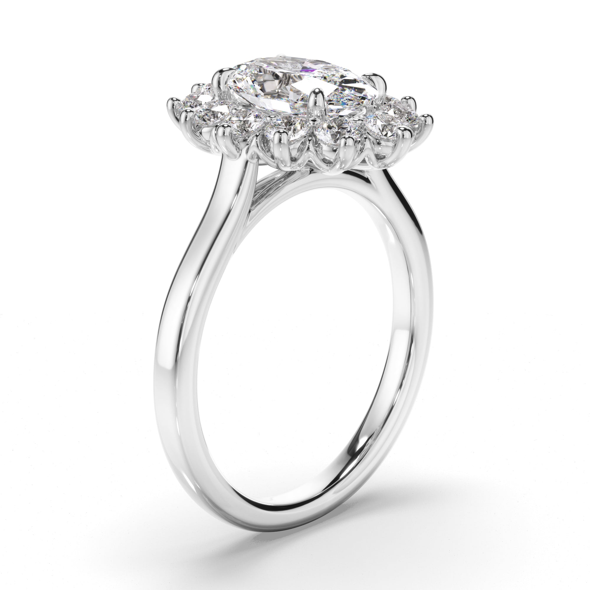 Zenith - Oval Cut Diamond Halo Engagement Ring