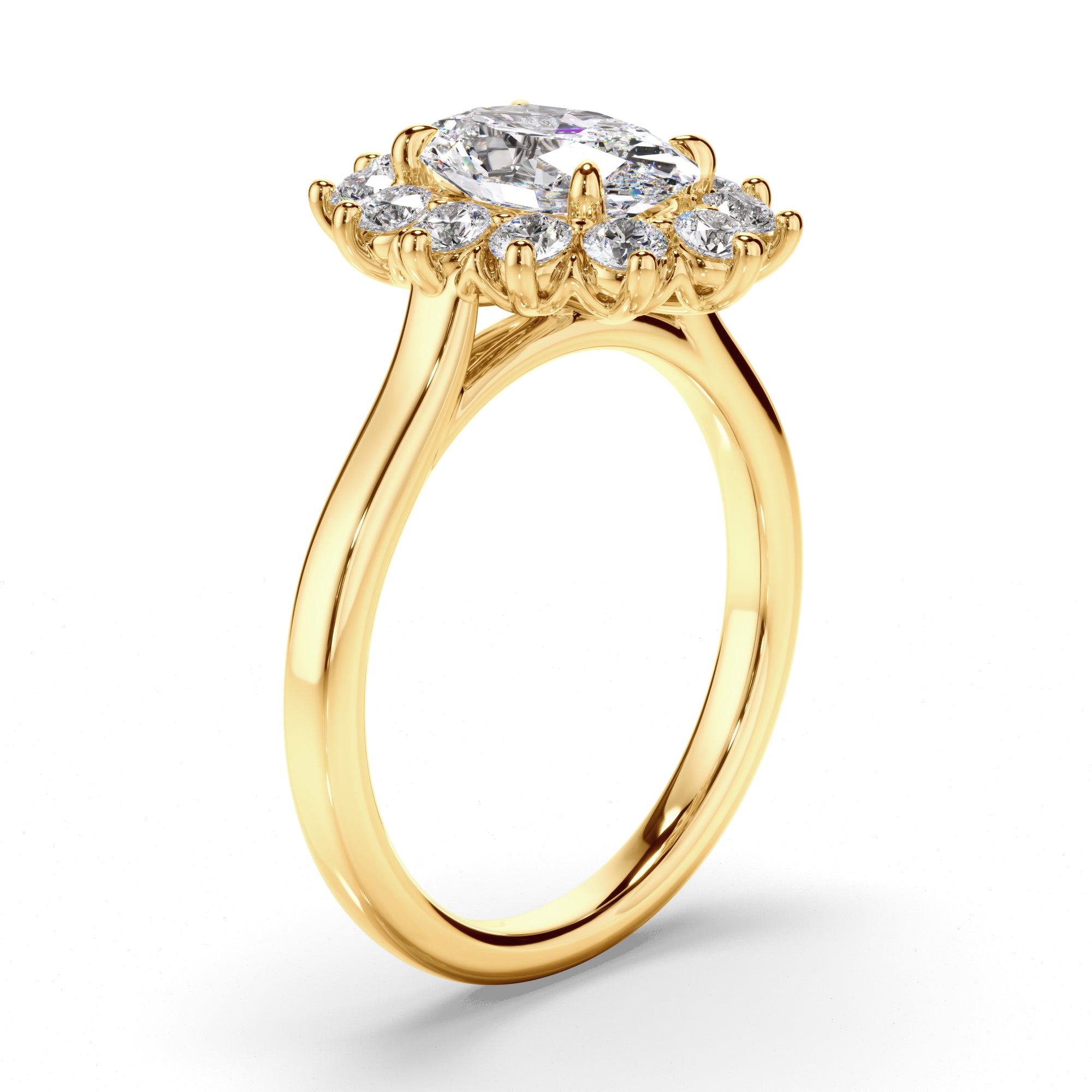 Zenith - Oval Cut Diamond Halo Engagement Ring