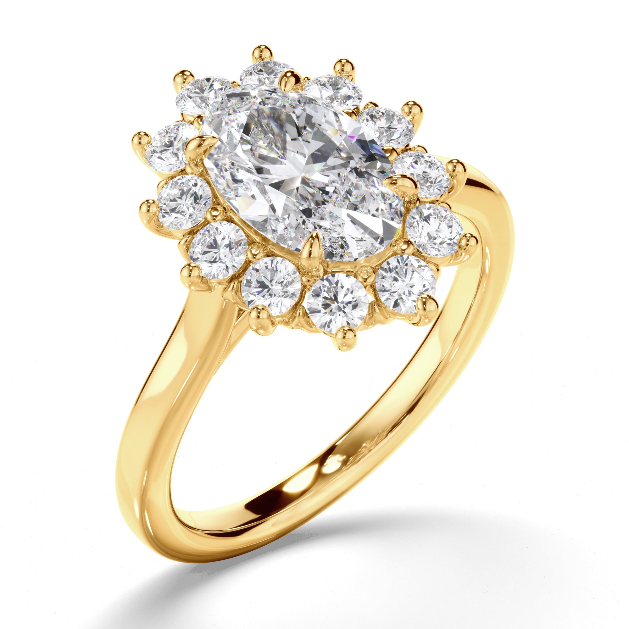 Zenith - Oval Cut Diamond Halo Engagement Ring