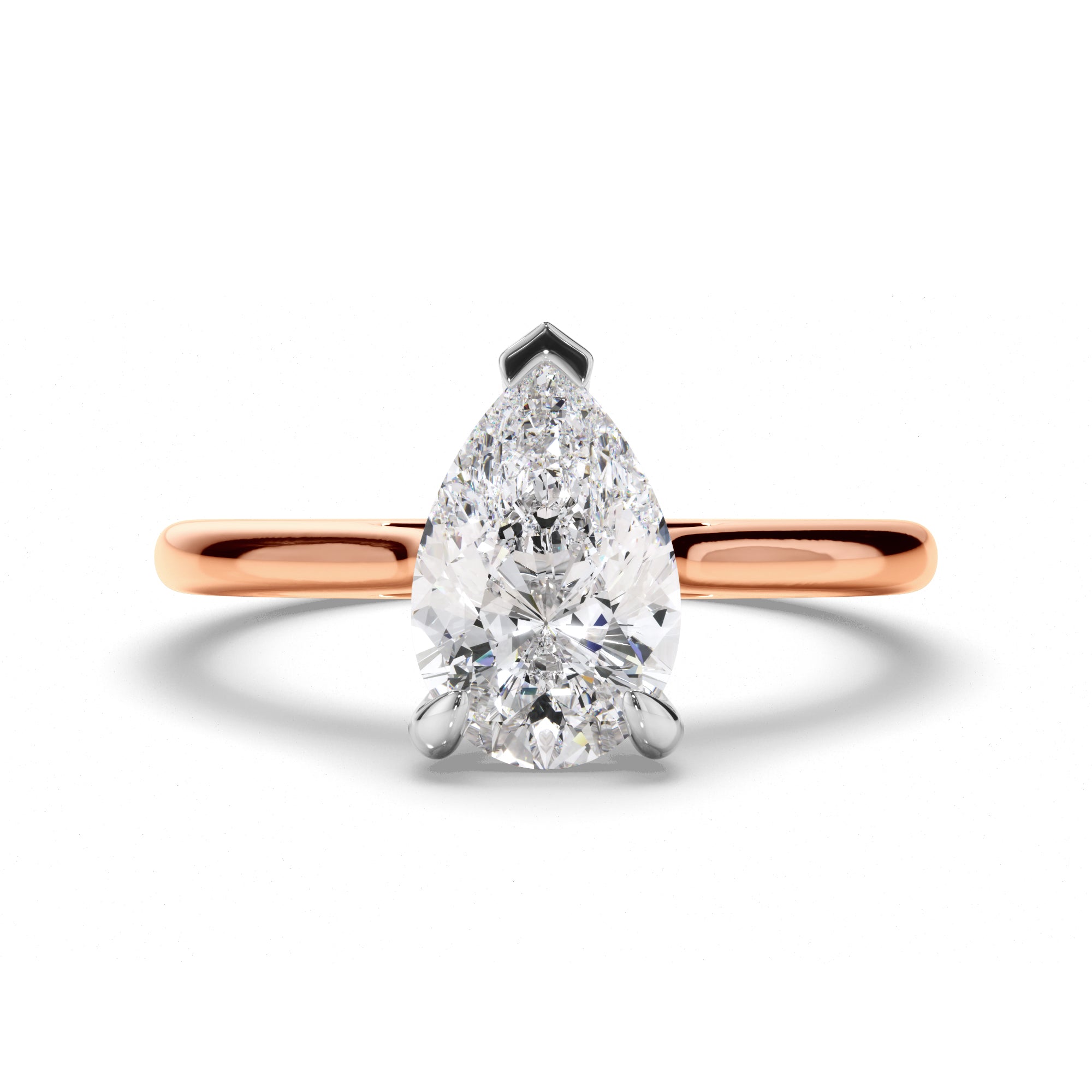 Brielle - Pear Cut Diamond Solitaire Engagement Ring
