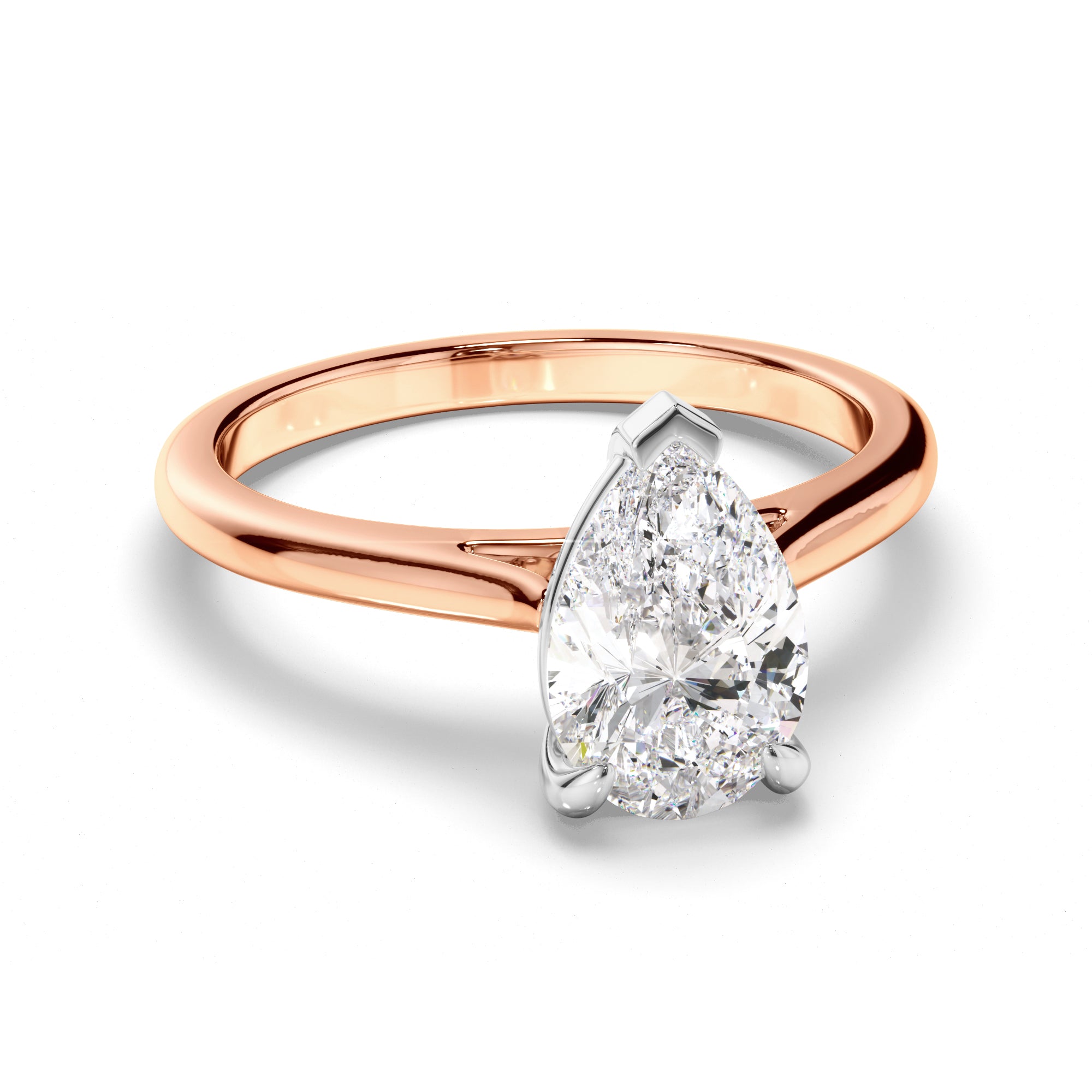 Brielle - Pear Cut Diamond Solitaire Engagement Ring